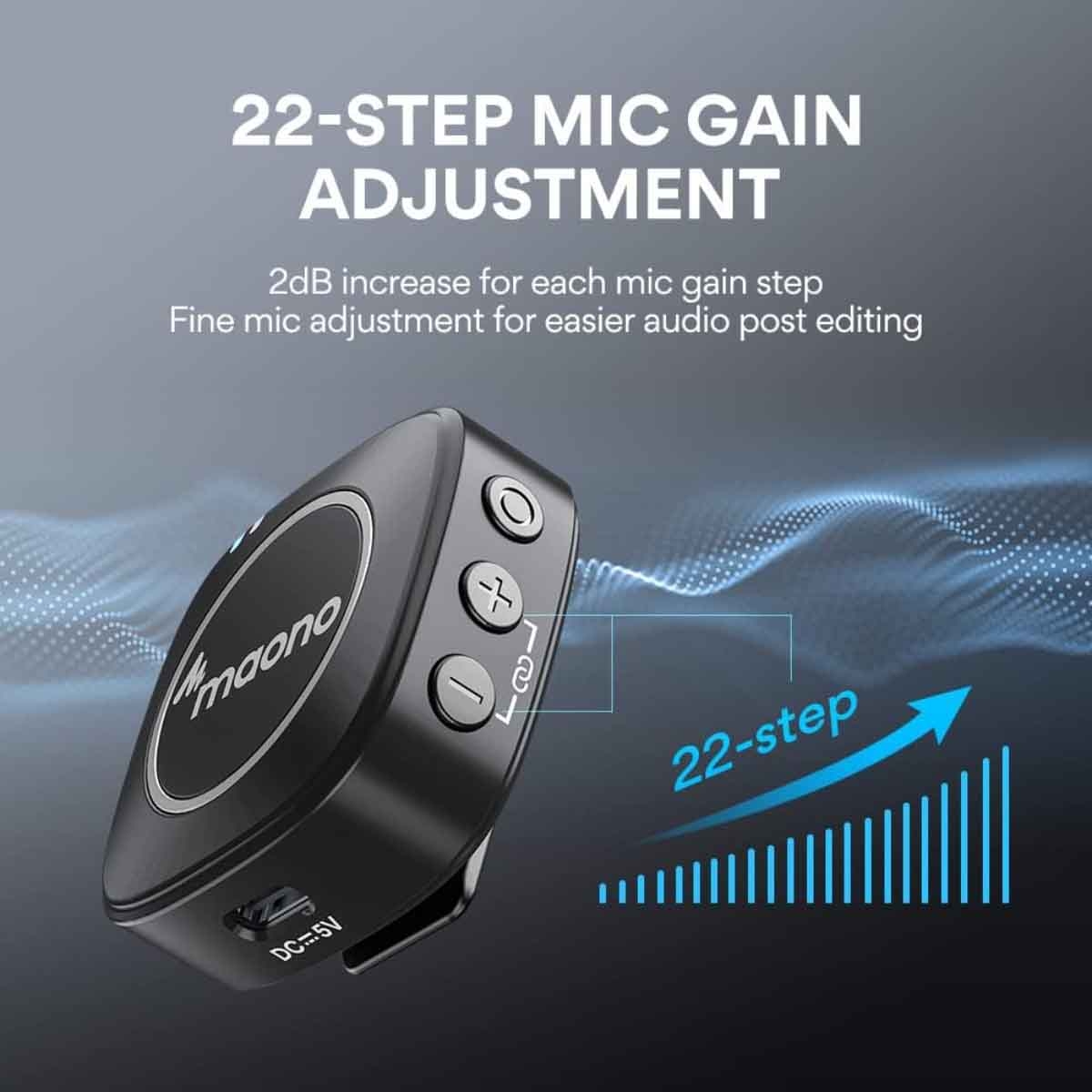 ماونوكاستر AU-WM820A2 ميكروفون لافالير لاسلكي لشخصين