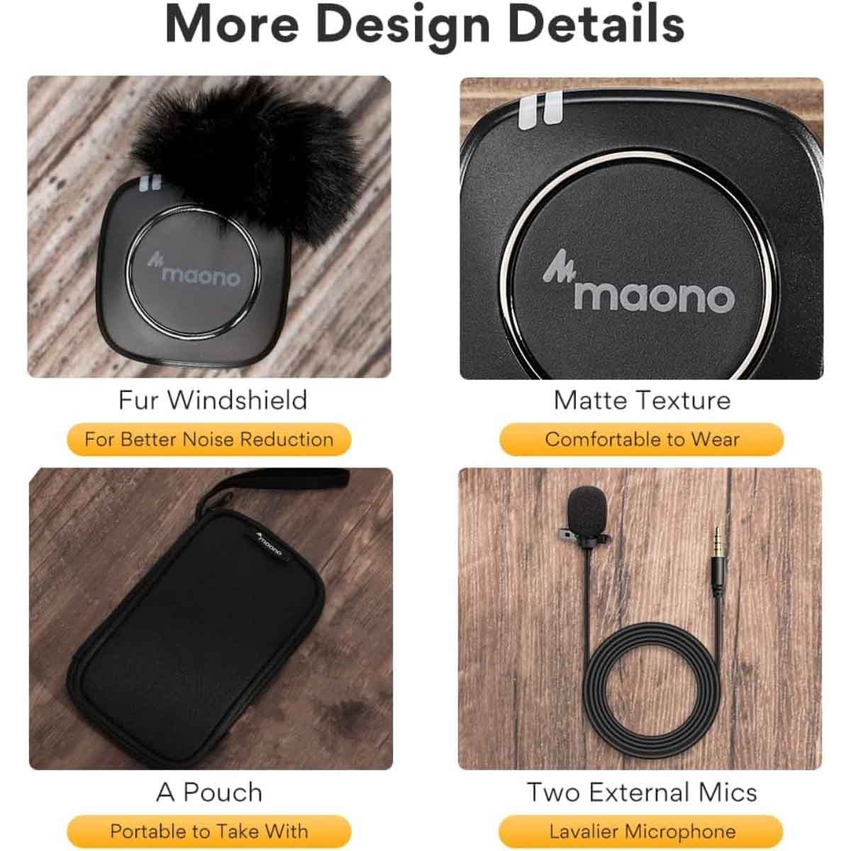 ماونوكاستر AU-WM820A2 ميكروفون لافالير لاسلكي لشخصين