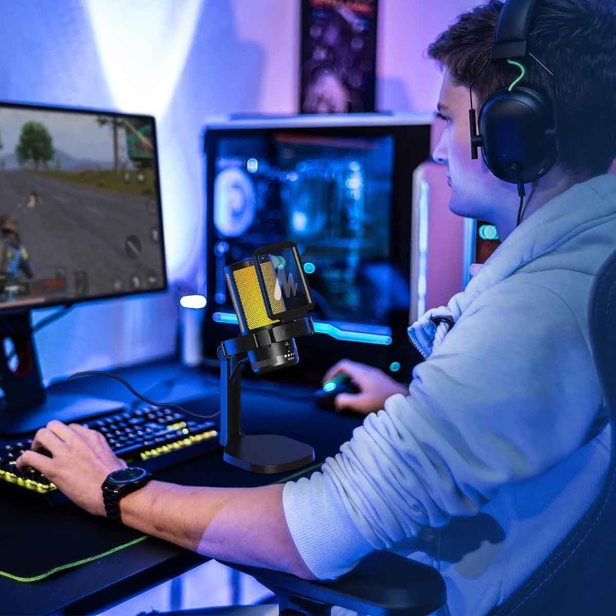 ماونوكاستر DM20 أسود مايك ألعاب RGB GamerWave USB