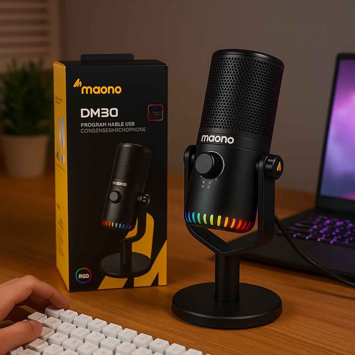 ماونوكاستر DM30 أسود ميكروفون كوندينسر USB قابل للبرمجة