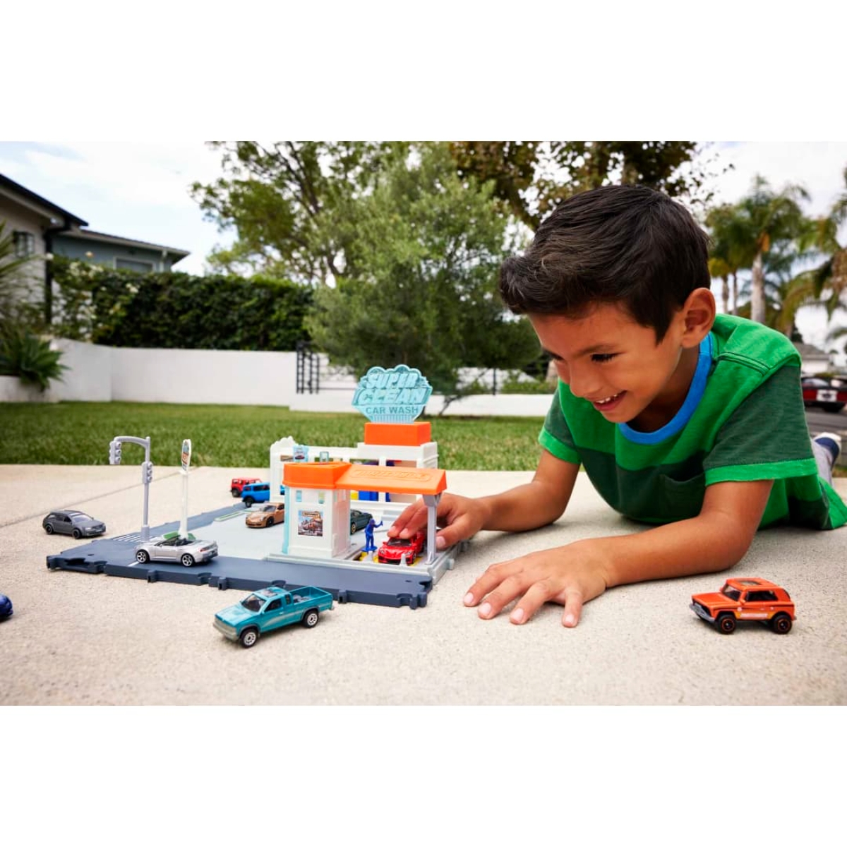 ماتشبوكس مجموعة مغسلة سيارات سوبر كلين من أكشن درايفرز للجنسين، 3-4 سنوات