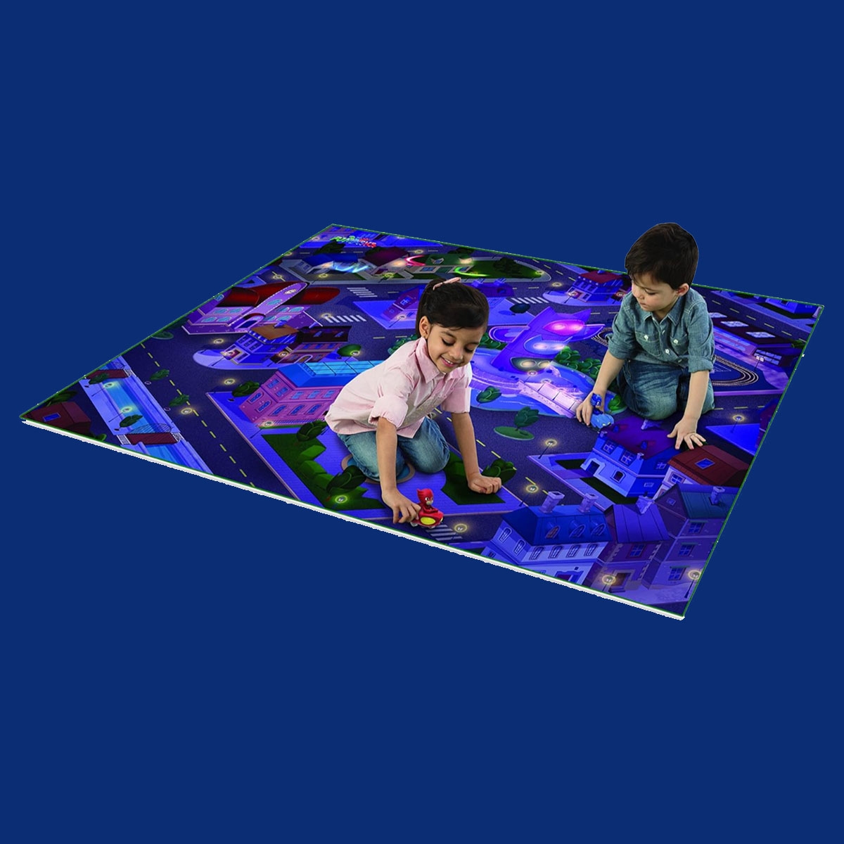 ميجا مات سجادة لعب جامبو PJ ماسكس مع 2 مركبة للجنسين، 3-4 سنوات