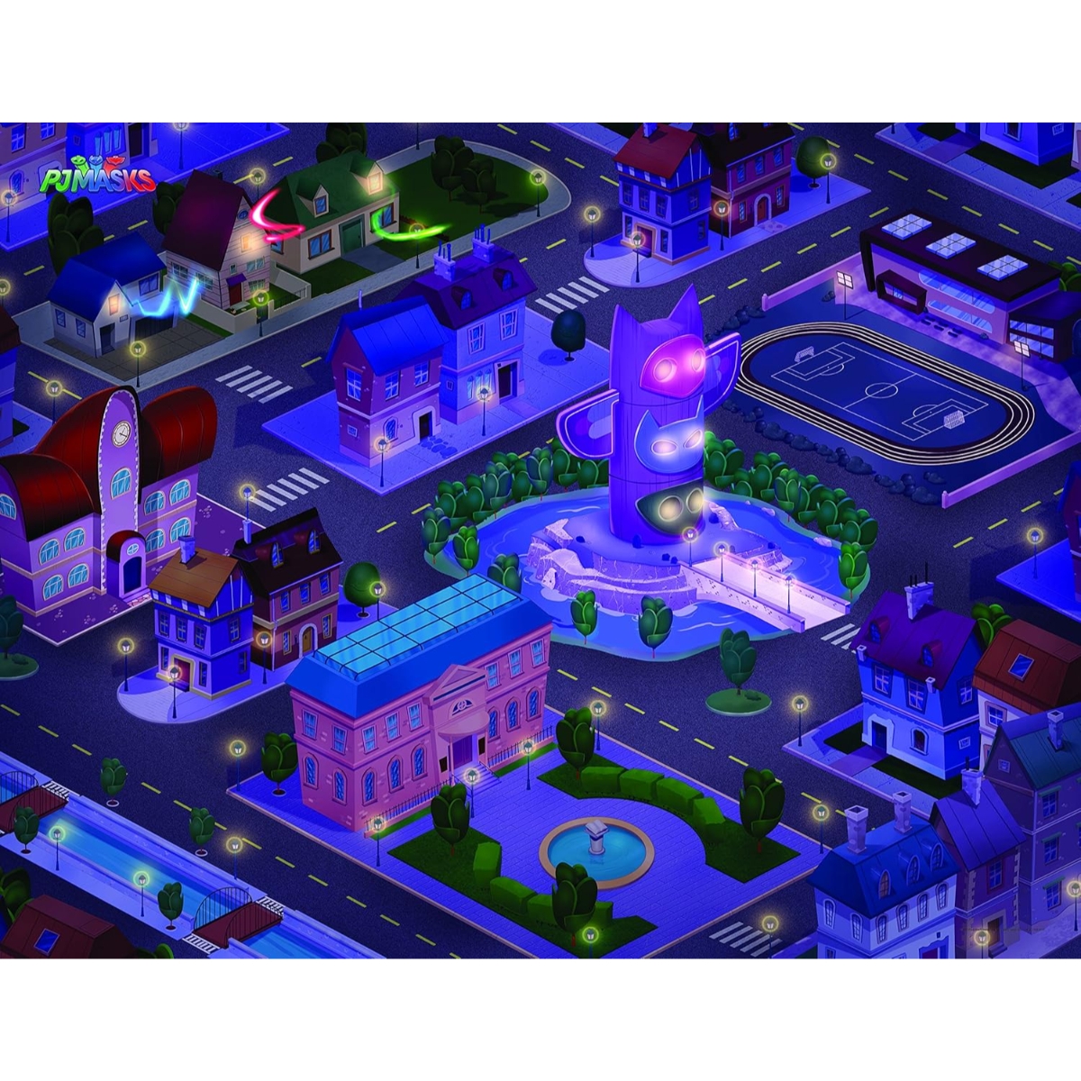 ميجا مات سجادة لعب جامبو PJ ماسكس مع 2 مركبة للجنسين، 3-4 سنوات