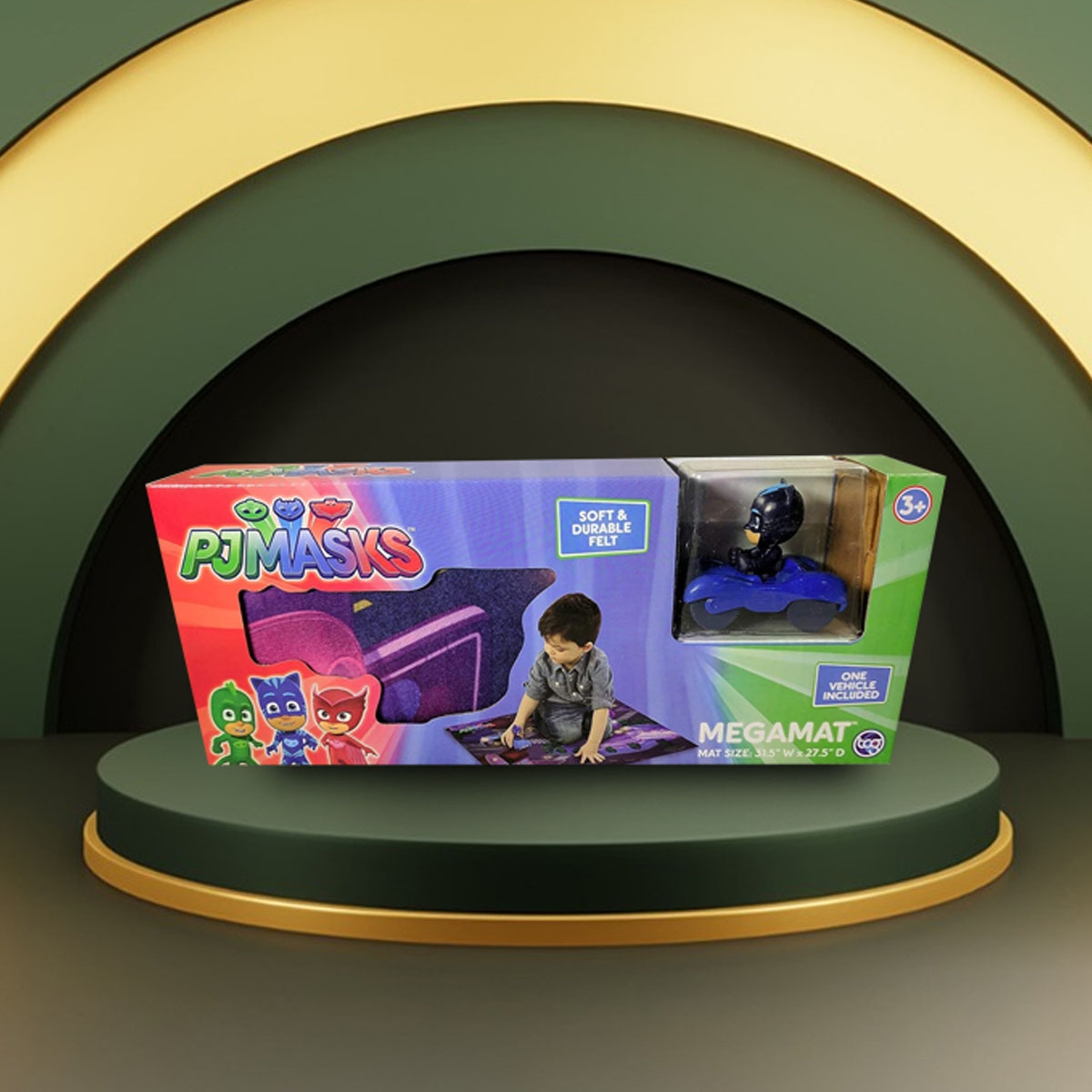 ميجا مات سجادة لعب PJ ماسكس مع مركبة للجنسين، 3-4 سنوات