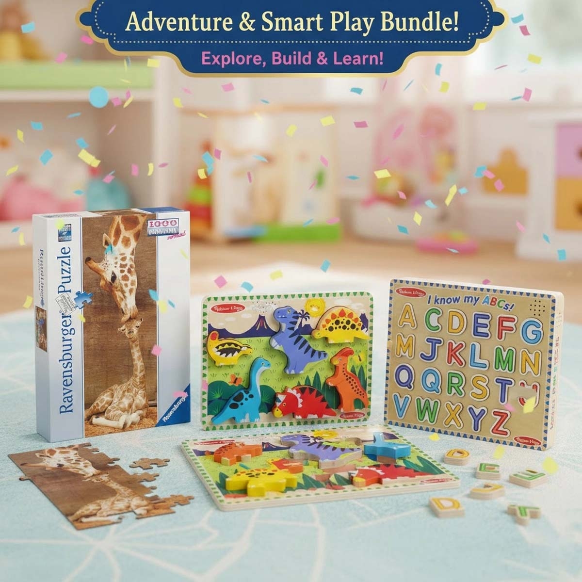 ميليسا آند دوغ مجموعة لغز الديناصورات والأبجدية الصوتي + لغز القبلة الأولى من رافنسبورجر، للجنسين، 11-12 سنة