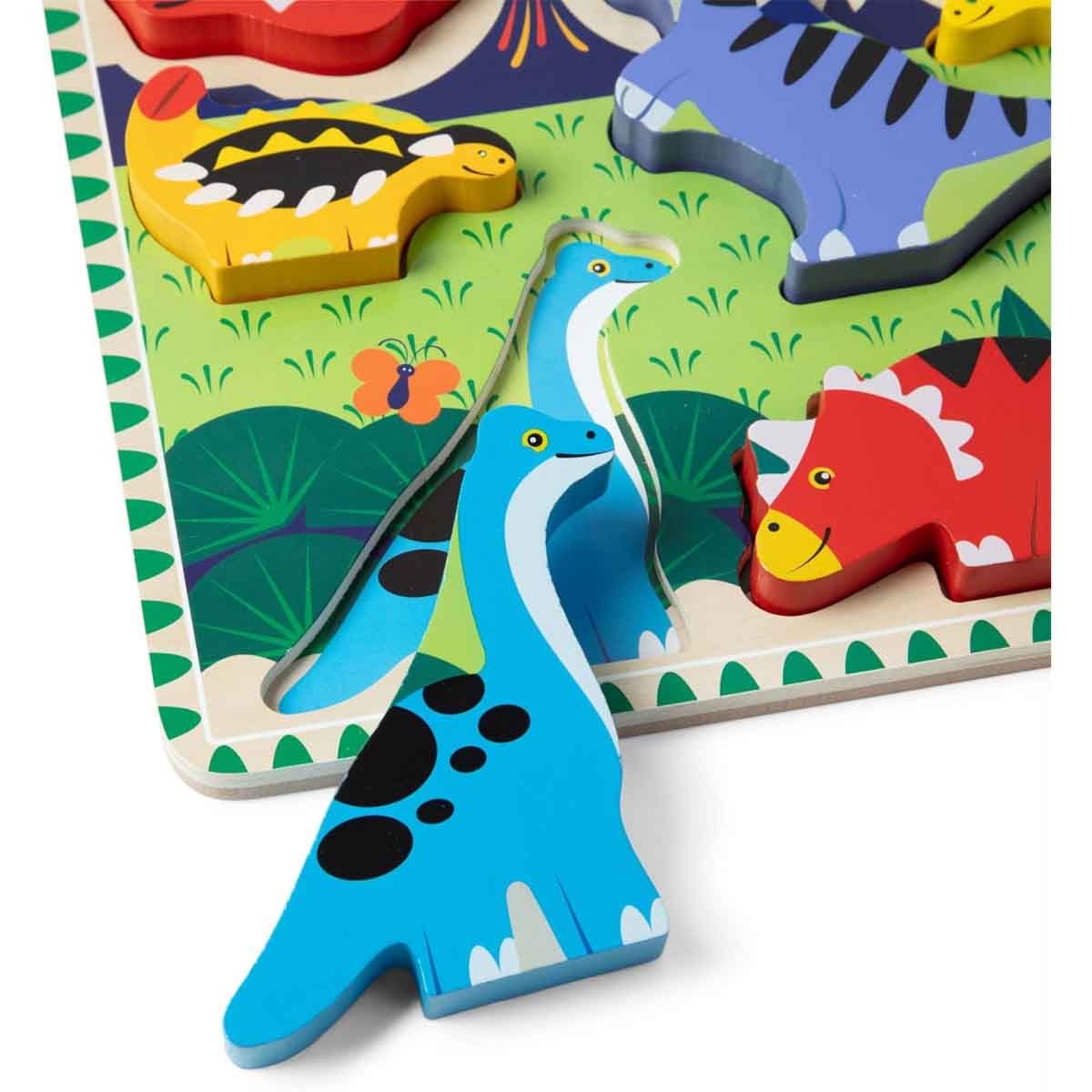 ميليسا آند دوغ لغز خشبي بسدادات سميكة ديناصورات للجنسين، 3-4 سنوات
