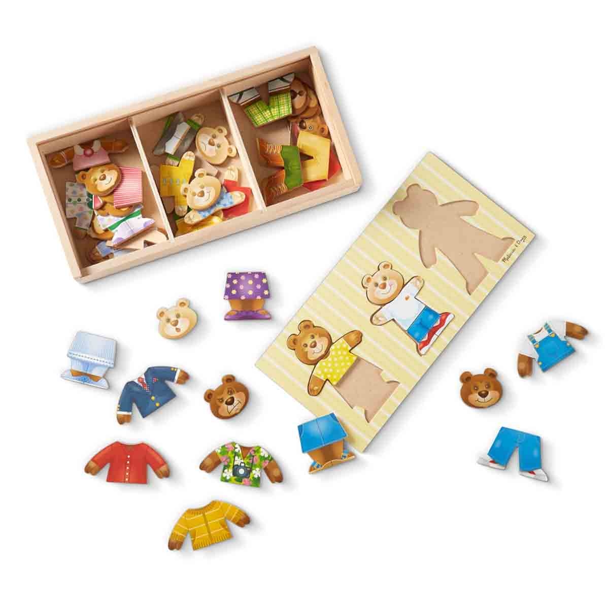 ميليسا آند دوج ألغاز تركيب تلبيس عائلة الدب الخشبية للجنسين من عمر 3 إلى 4 سنوات