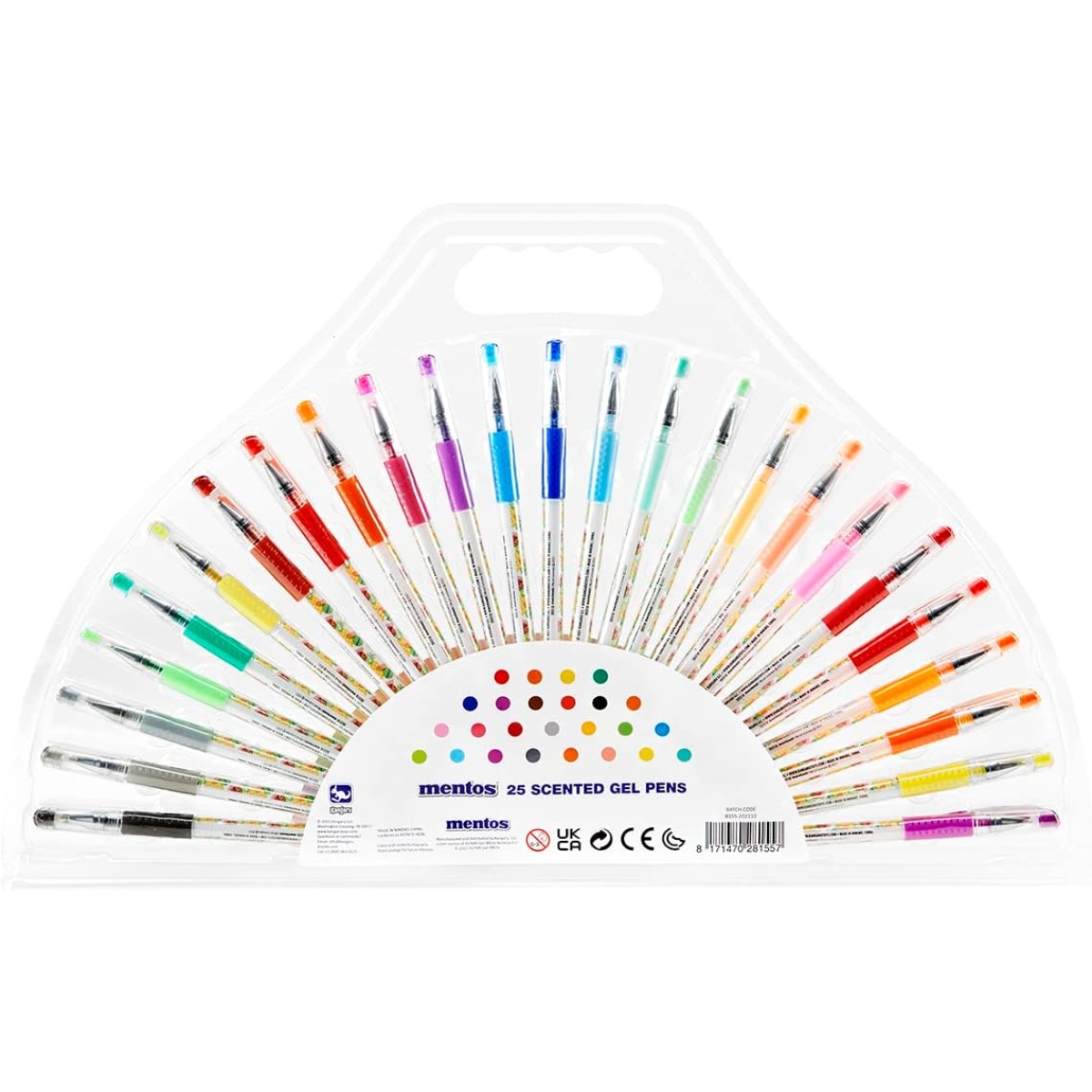 منتوس أقلام جل معطرة للجنسين، 3-4 سنوات، مجموعة من 25