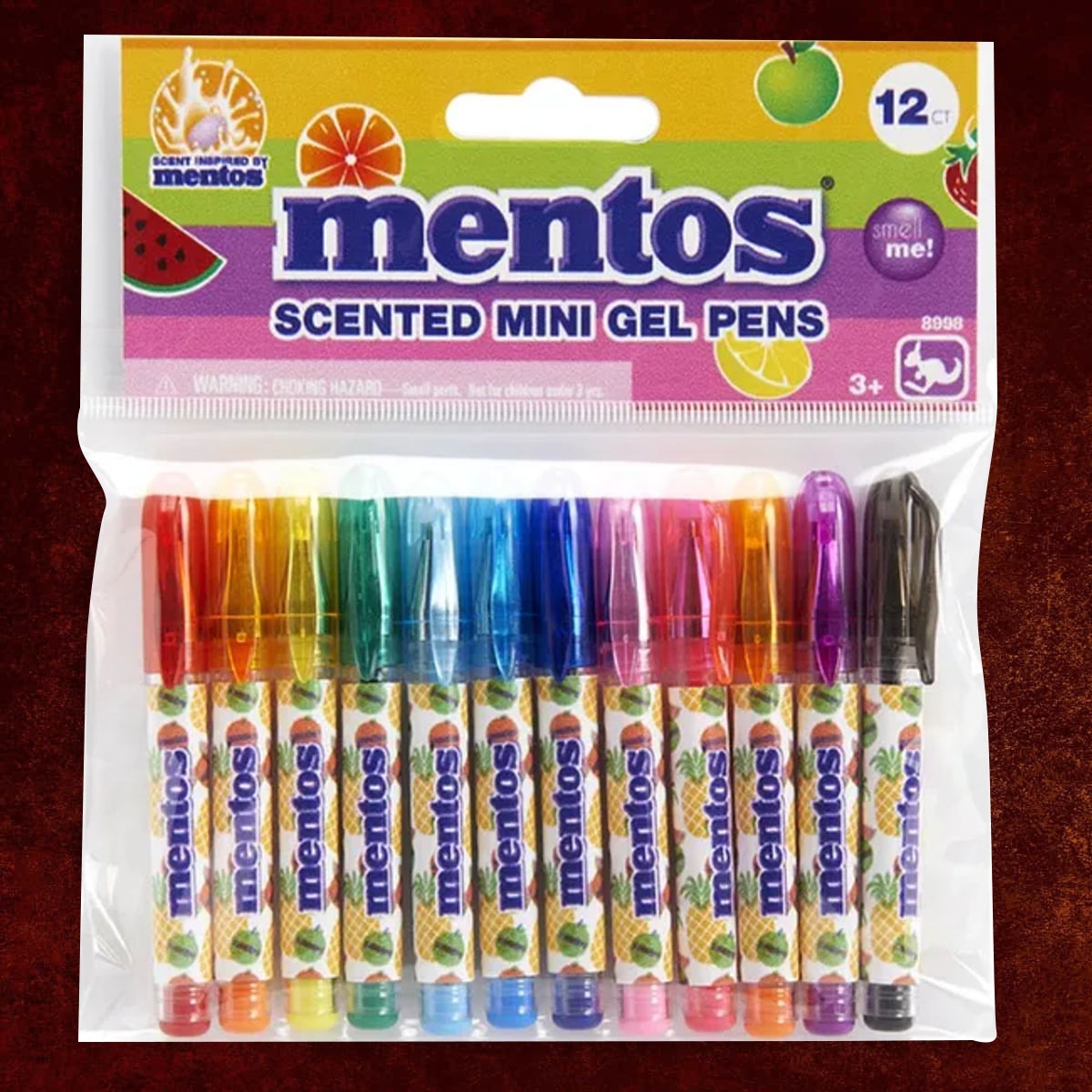 منتوس أقلام جل صغيرة معطرة للجنسين، 3-4 سنوات، مجموعة من 12