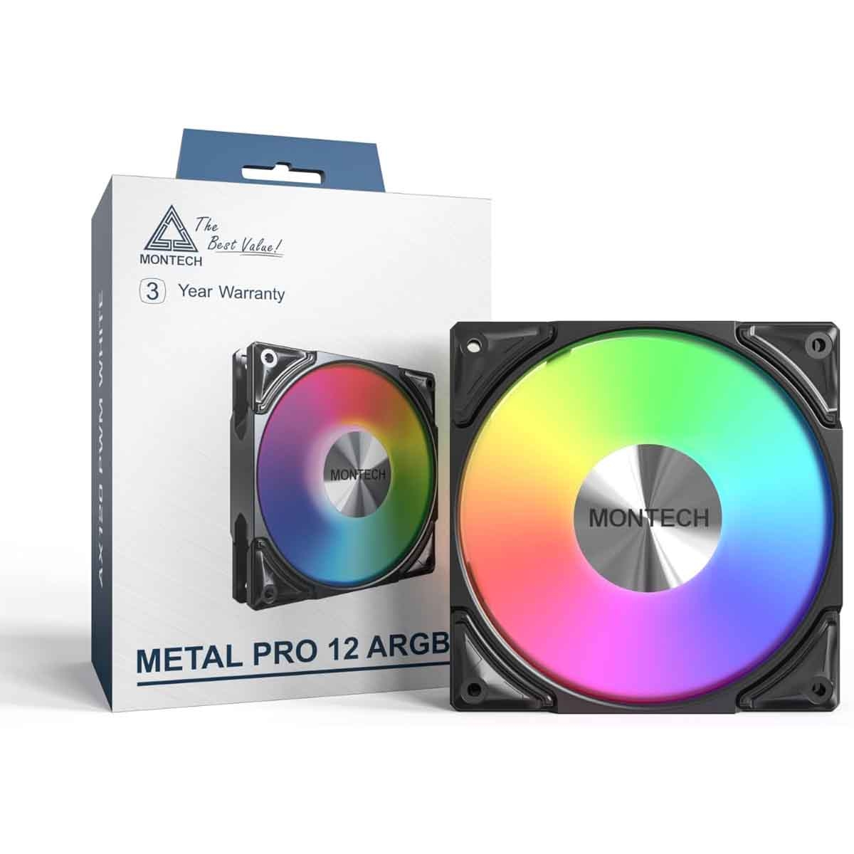 مونتك ميتال برو 12 أسود ARGB مروحة تبريد