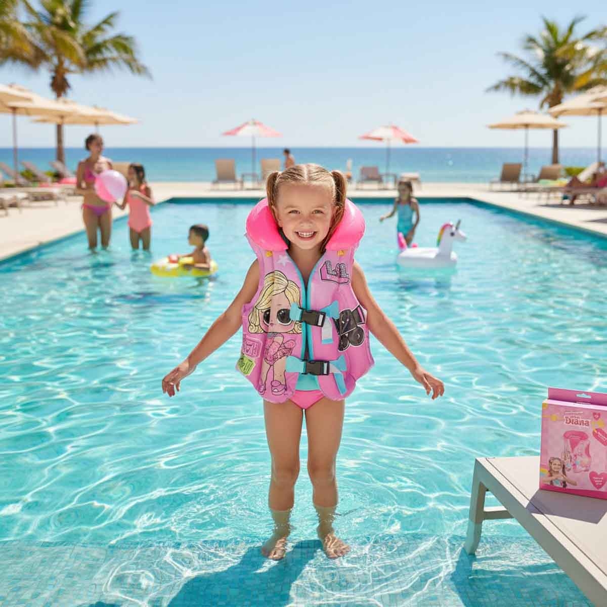 إل أو إل سيربرايز سترة سباحة للبنات، 3-4 سنوات