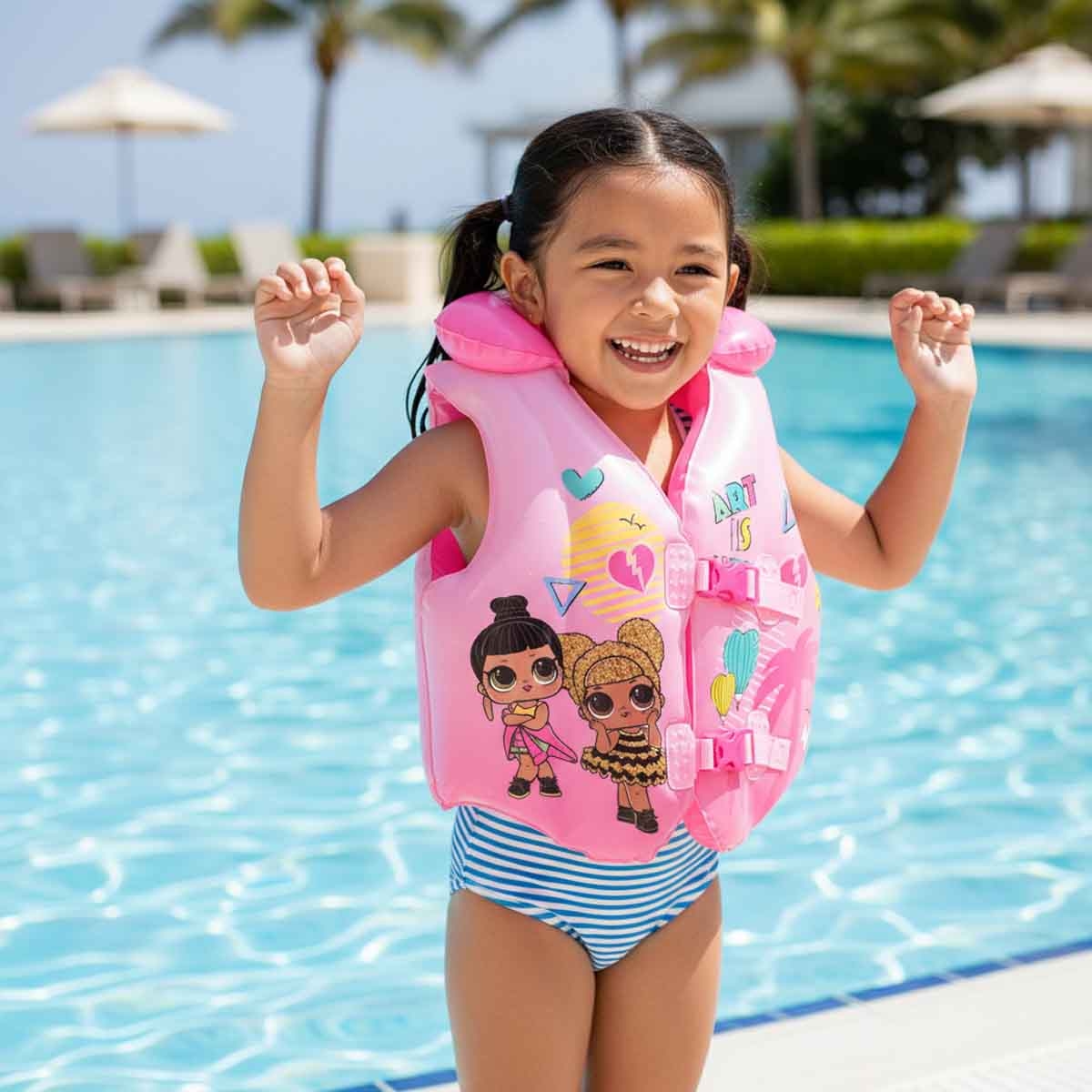 إل أو إل سيربرايز سترة سباحة للبنات، 3-4 سنوات