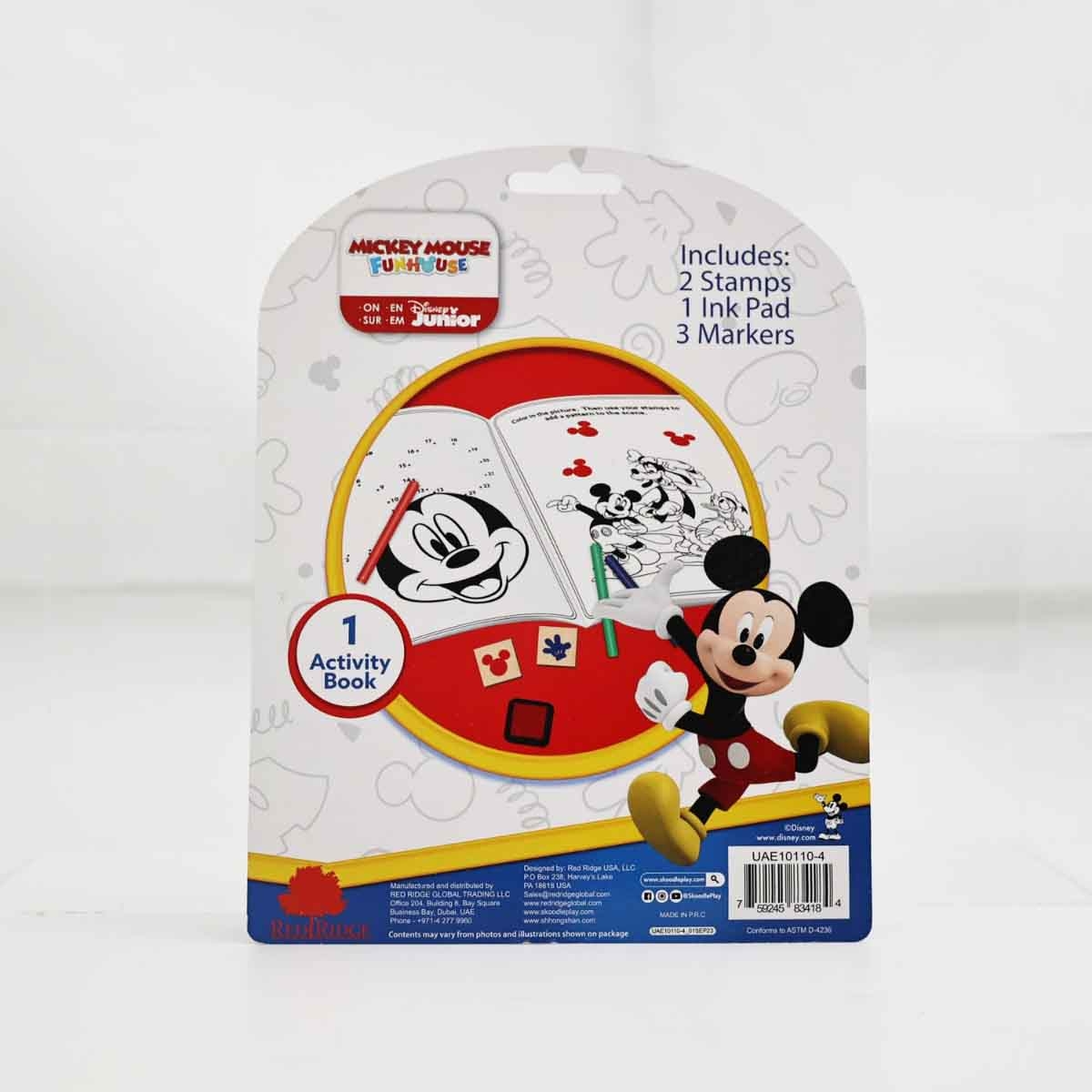 ديزني جونيور كتاب تلوين ونشاطات مع أختام خشبية للجنسين، عمر 3-4 سنوات