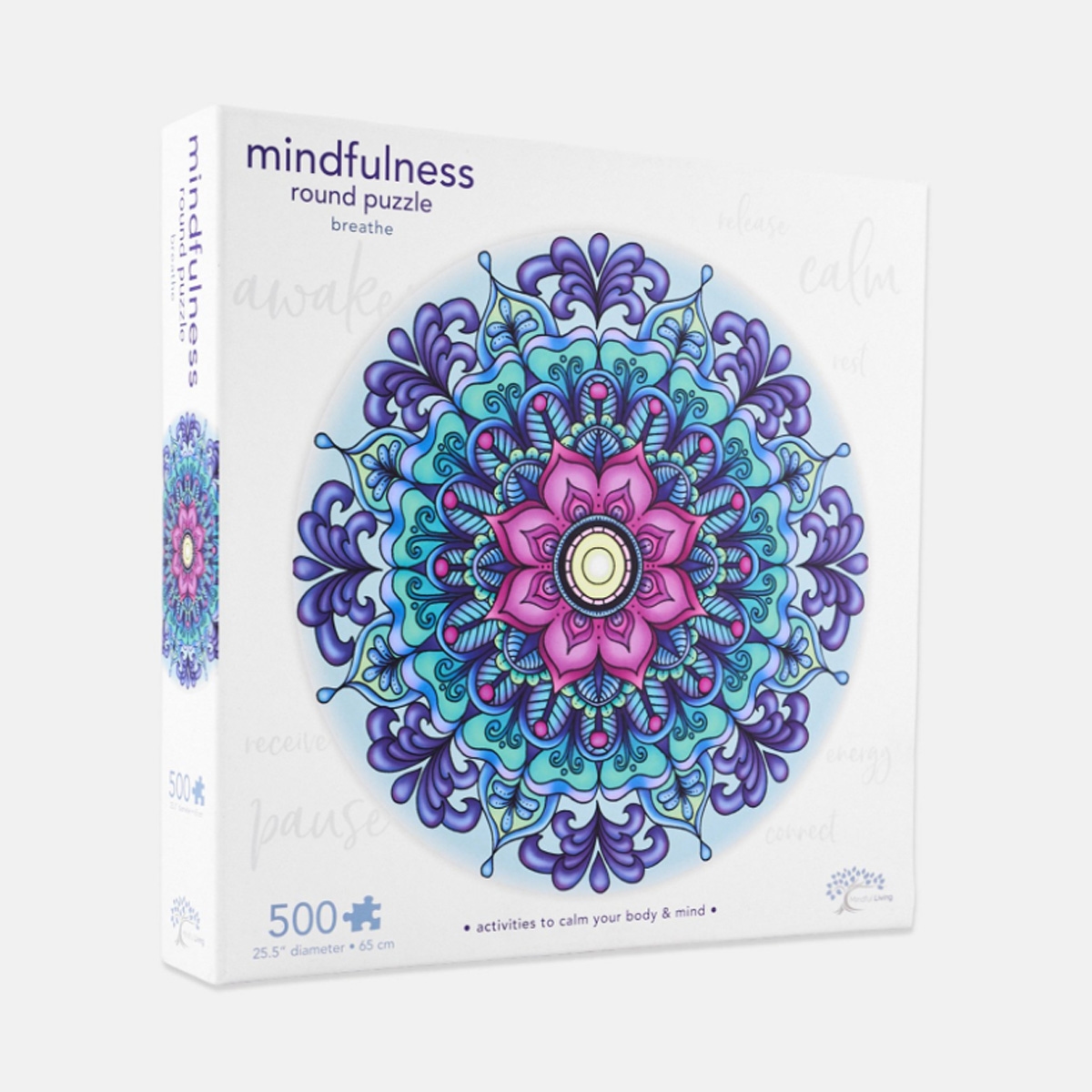 مايندفول ليفينغ أحجية جغسو مستديرة ماندالا للتنفس واليقظة للجنسين، 5-7 سنوات