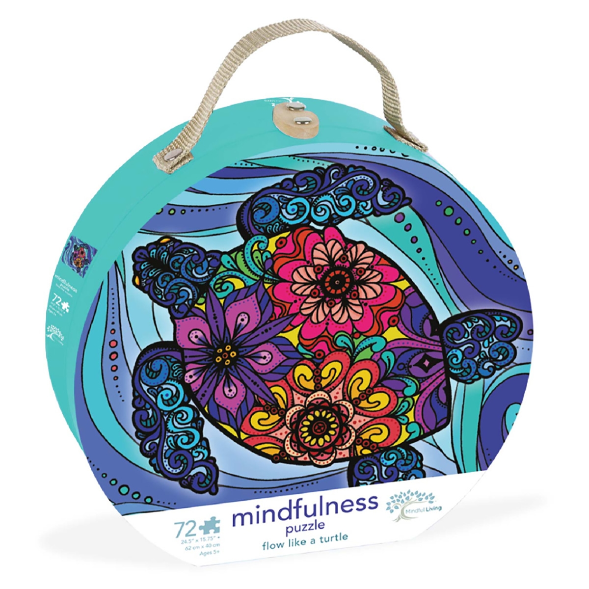 مايندفول ليفينغ أحجية جغسو "تدفق مثل السلحفاة" لليقظة الذهنية للجنسين، 5-7 سنوات