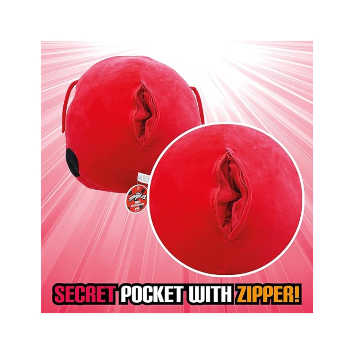 ميراكولوس وسادة محشوة ليدي باغ تيكي بحجم 14.8 إنش للبنات، 3-4 سنوات