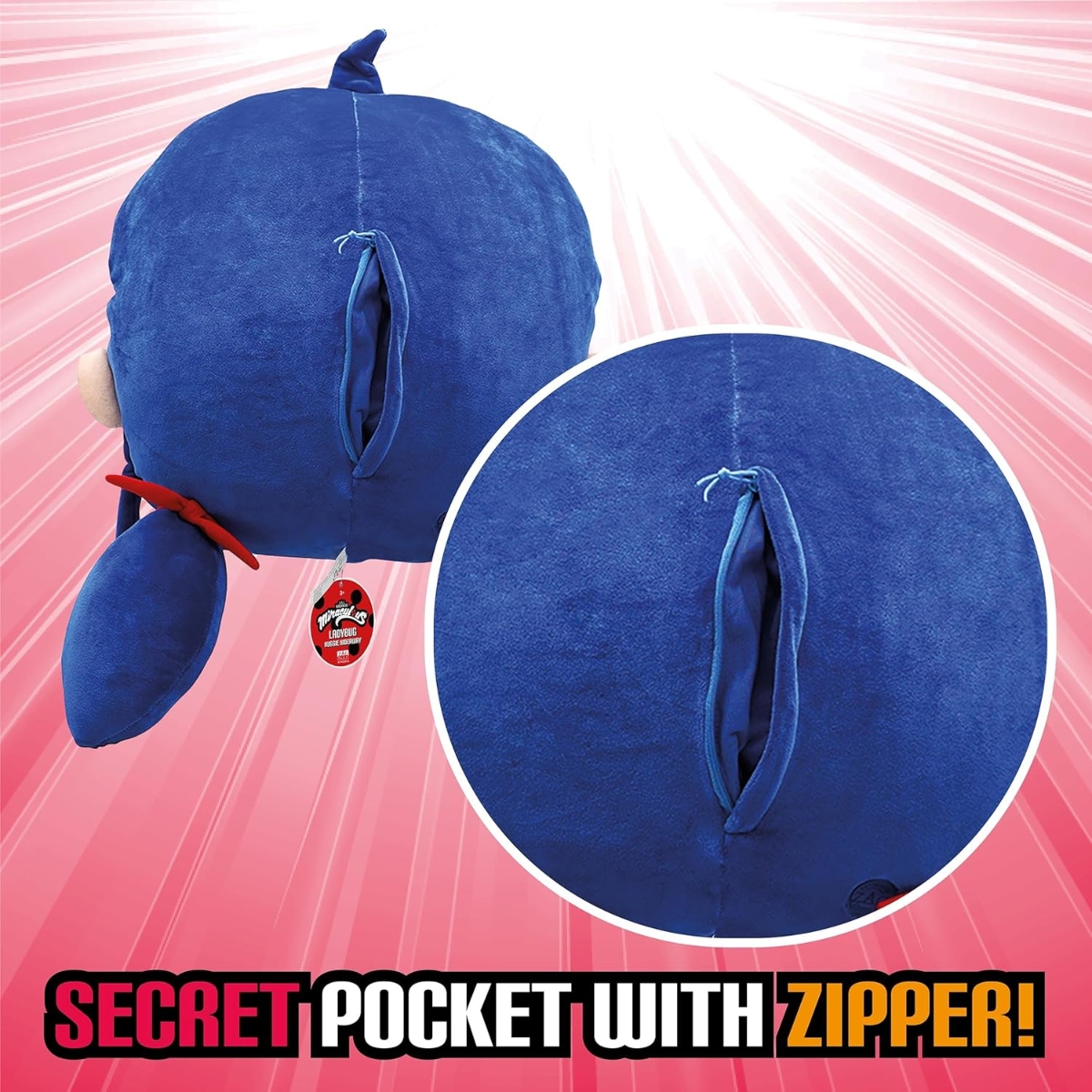 ميراكولوس وسادة محشوة كوامي ليدي باغ بحجم 15.1 إنش للبنات، 3-4 سنوات