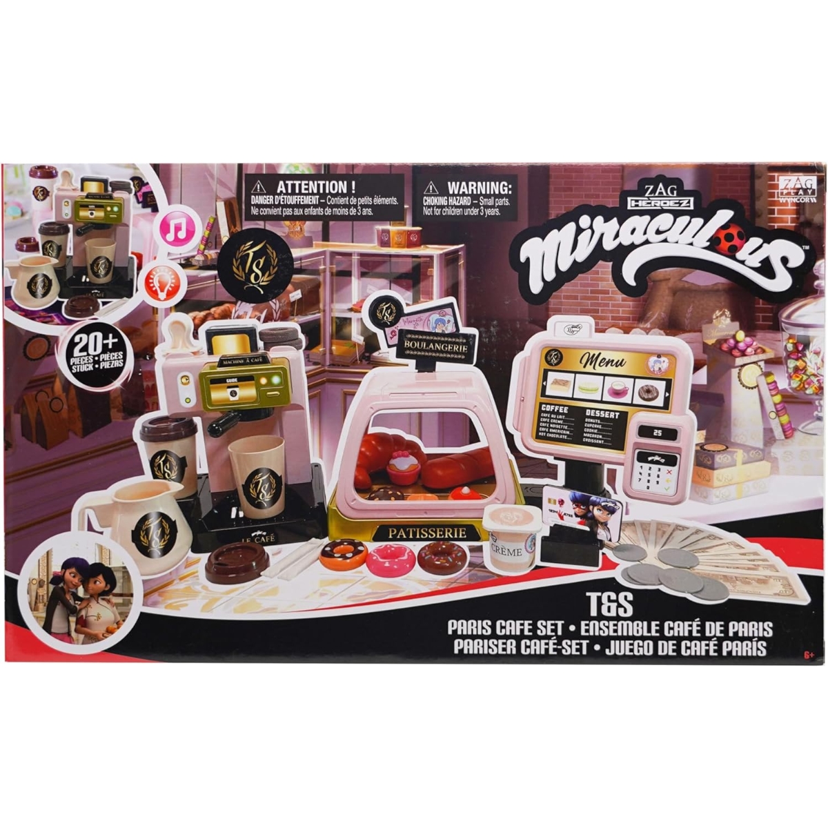 ميراكولوس مجموعة آلة تسجيل باريس كافيه للبنات، 3-4 سنوات