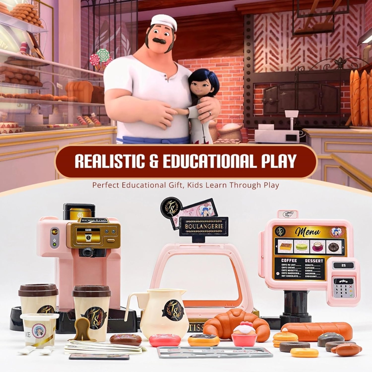 ميراكولوس مجموعة آلة تسجيل باريس كافيه للبنات، 3-4 سنوات