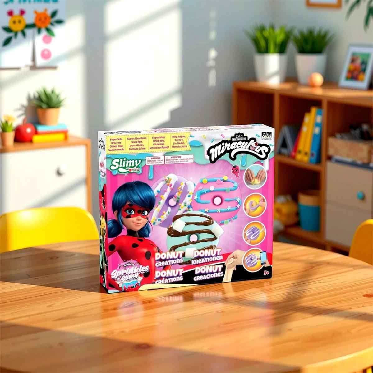 ميراكيولس مجموعة طقم سلايم دوناتس مع آيلي مرطب شفاه وطلاء أظافر 2 في 1 مجموعة، للبنات، 5-7 سنوات