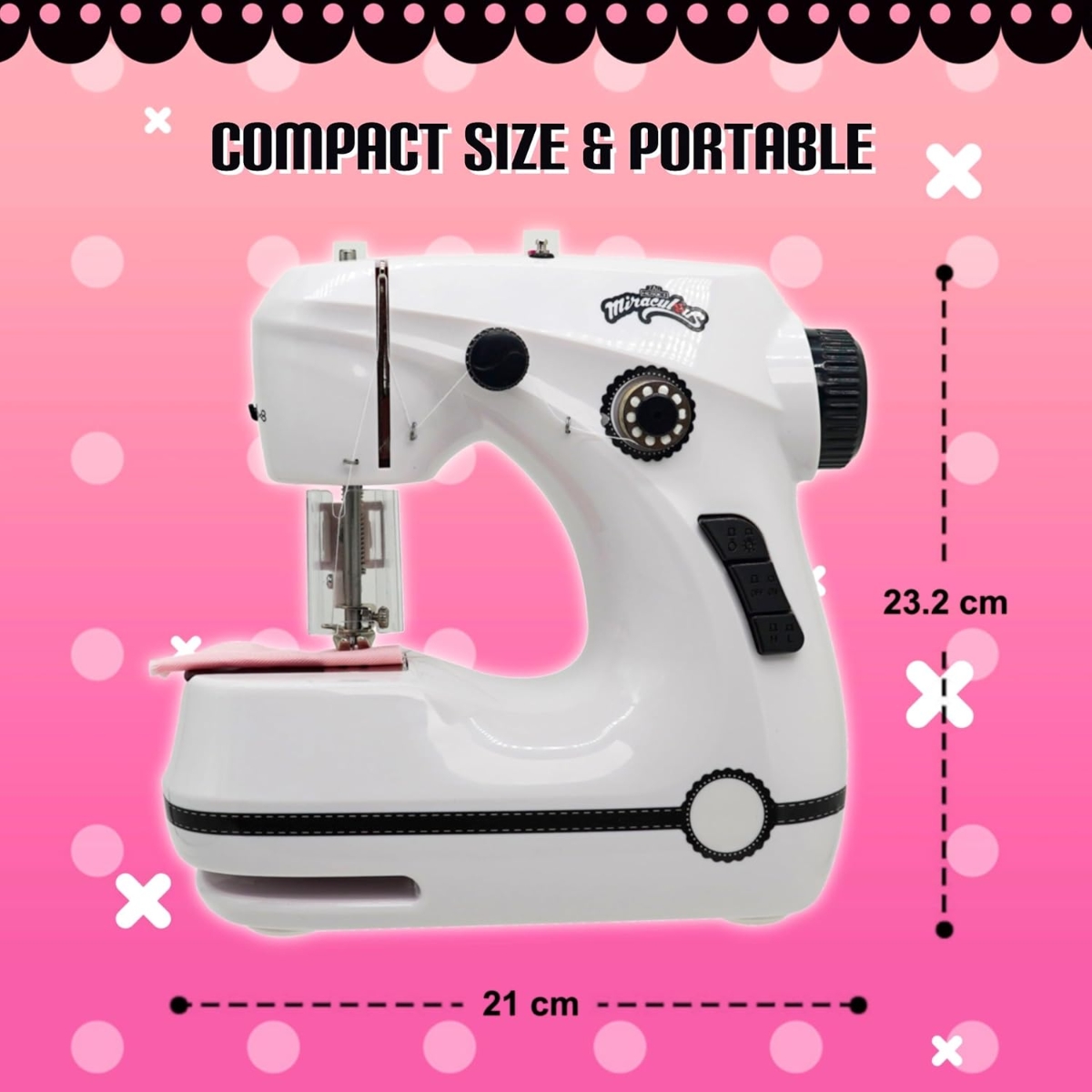 ميراكيلوس مارينيت ماكينة خياطة صغيرة للبنات، من عمر 5 إلى 7 سنوات