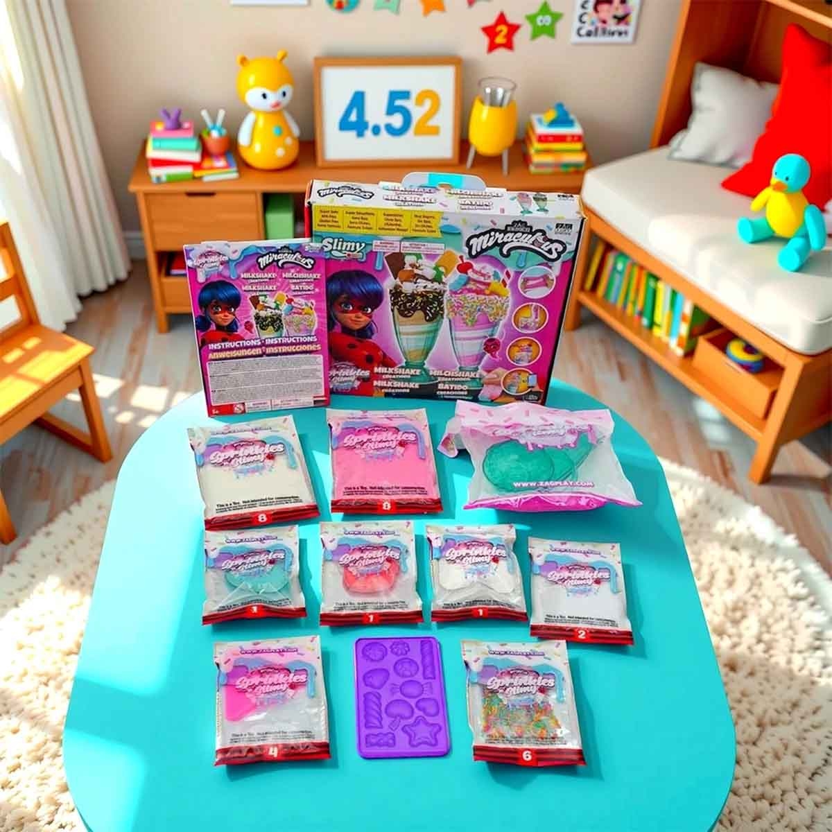 ميراكيولس مجموعة سلايم ميلك شيك وطقم صنع دوناتس سلايمي مع ماكرون سلايمي مجموعة، للبنات، 5-7 سنوات