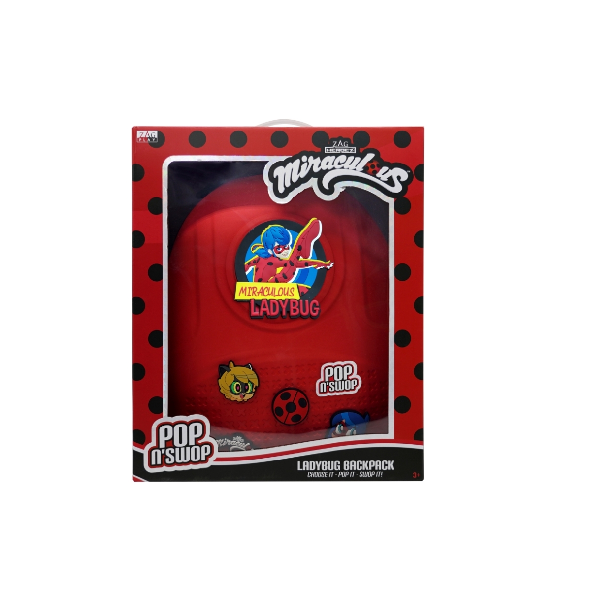 ميراكولوس حقيبة ظهر ليدي باغ بوب آند سواب للبنات، 3-4 سنوات