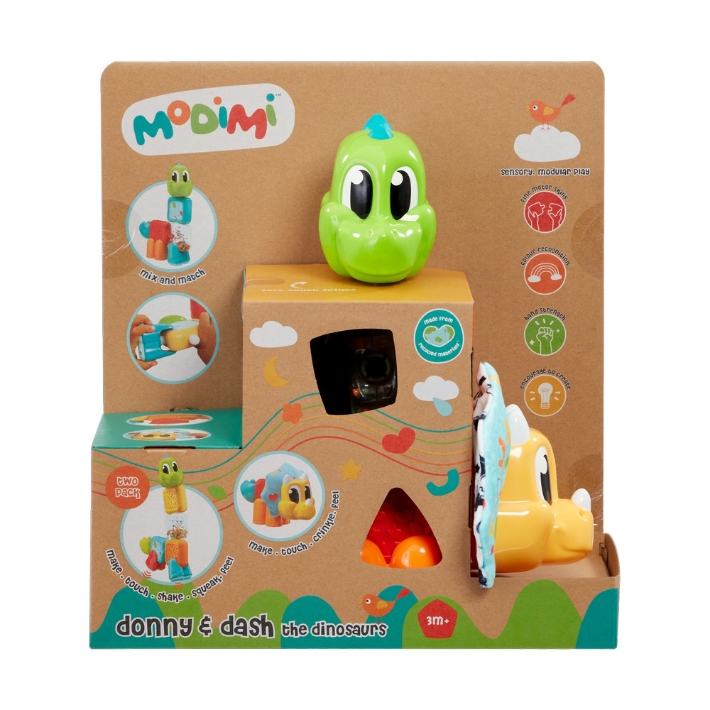 موديمي دوني وداش الديناصورات مجموعة ألعاب حسّية للرضّع من عمر 0 إلى 2 سنة