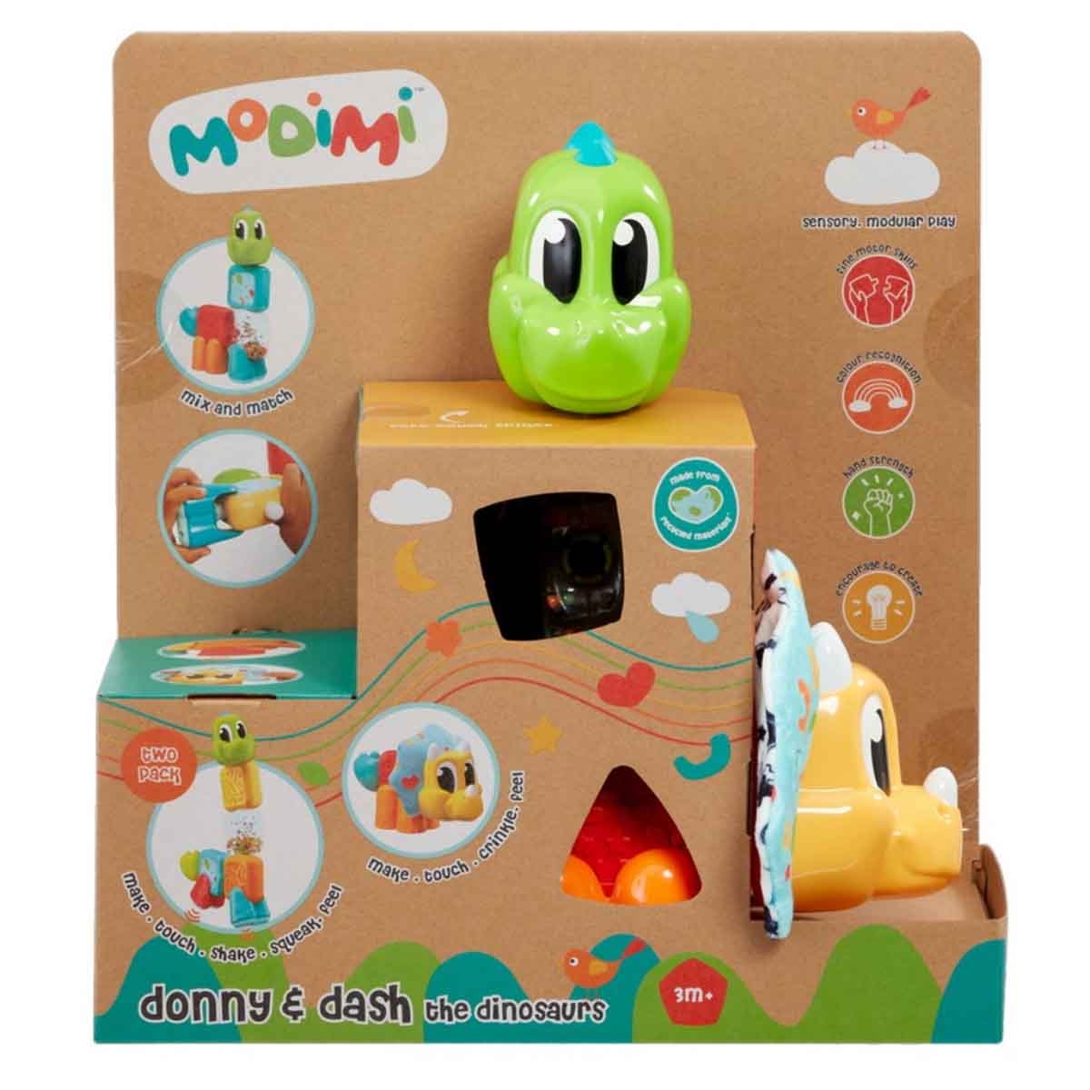 موديمي دوني وداش الديناصورات مجموعة ألعاب حسّية للرضّع من عمر 0 إلى 2 سنة