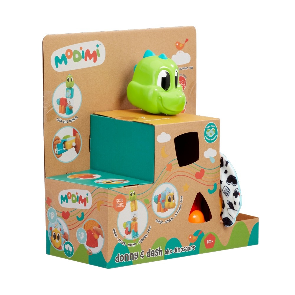 موديمي دوني وداش الديناصورات مجموعة ألعاب حسّية للرضّع من عمر 0 إلى 2 سنة