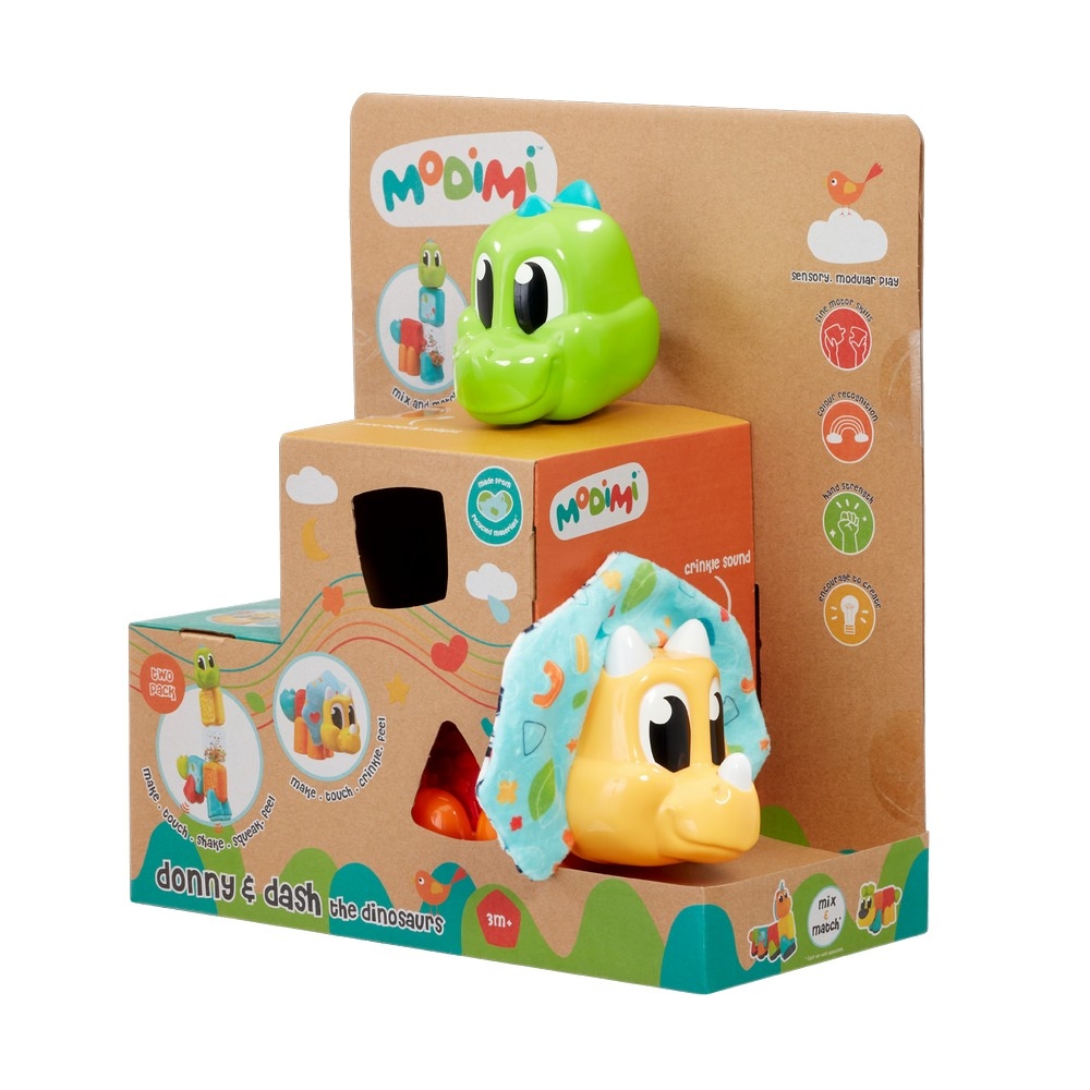موديمي دوني وداش الديناصورات مجموعة ألعاب حسّية للرضّع من عمر 0 إلى 2 سنة