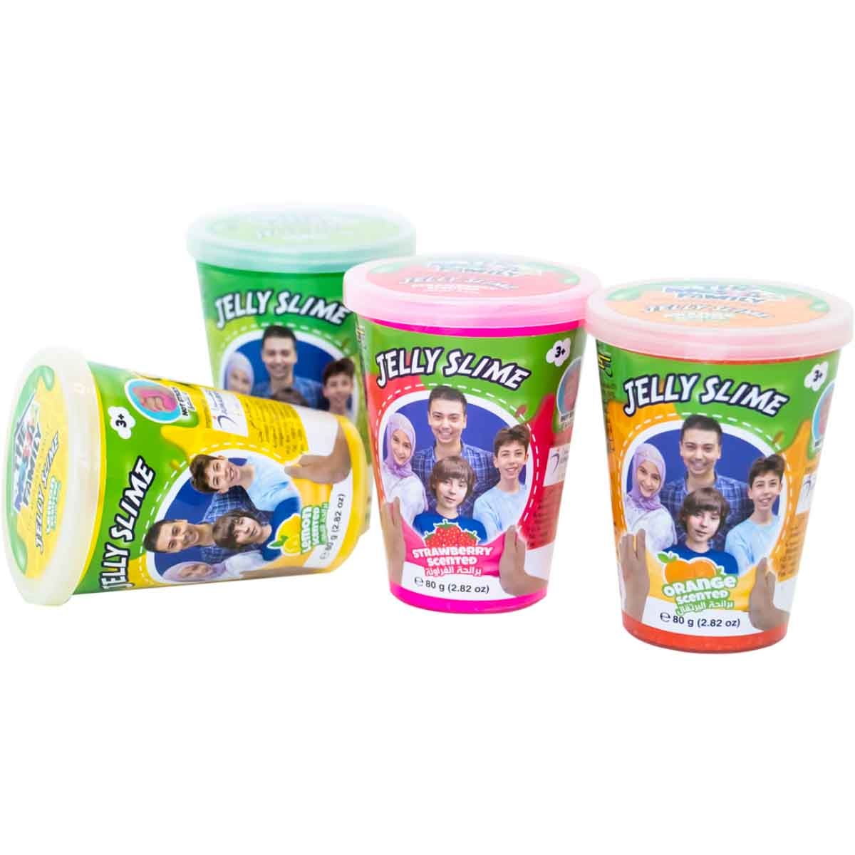 موشايا فاميلي سلايم جيللي علبة مفردة منوعة للأطفال بعمر 3-4 سنوات