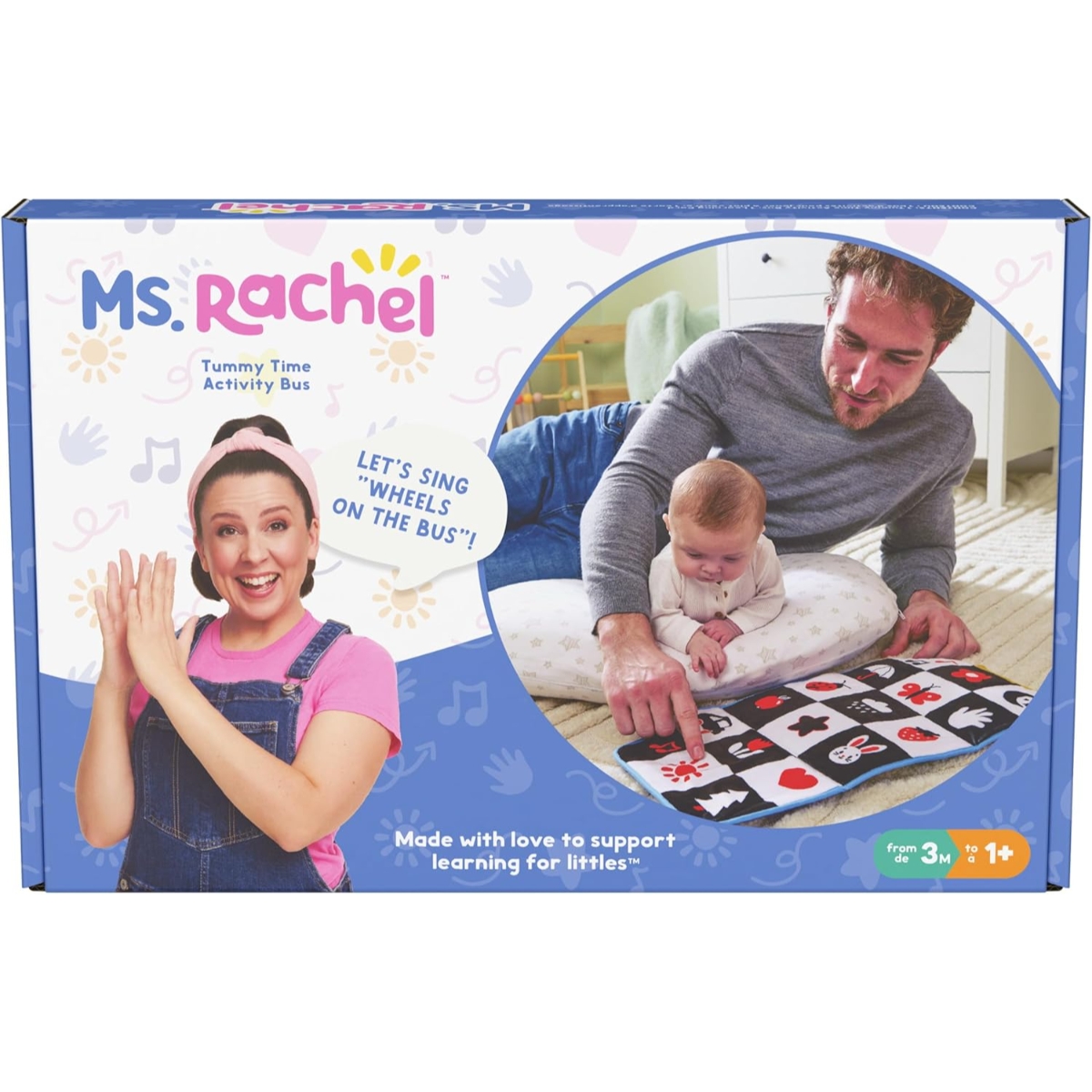 مس ريتشل أوفيشيال بساط حافلة لأنشطة وقت الاسترخاء على البطن للأطفال الصغار 0-2 سنوات