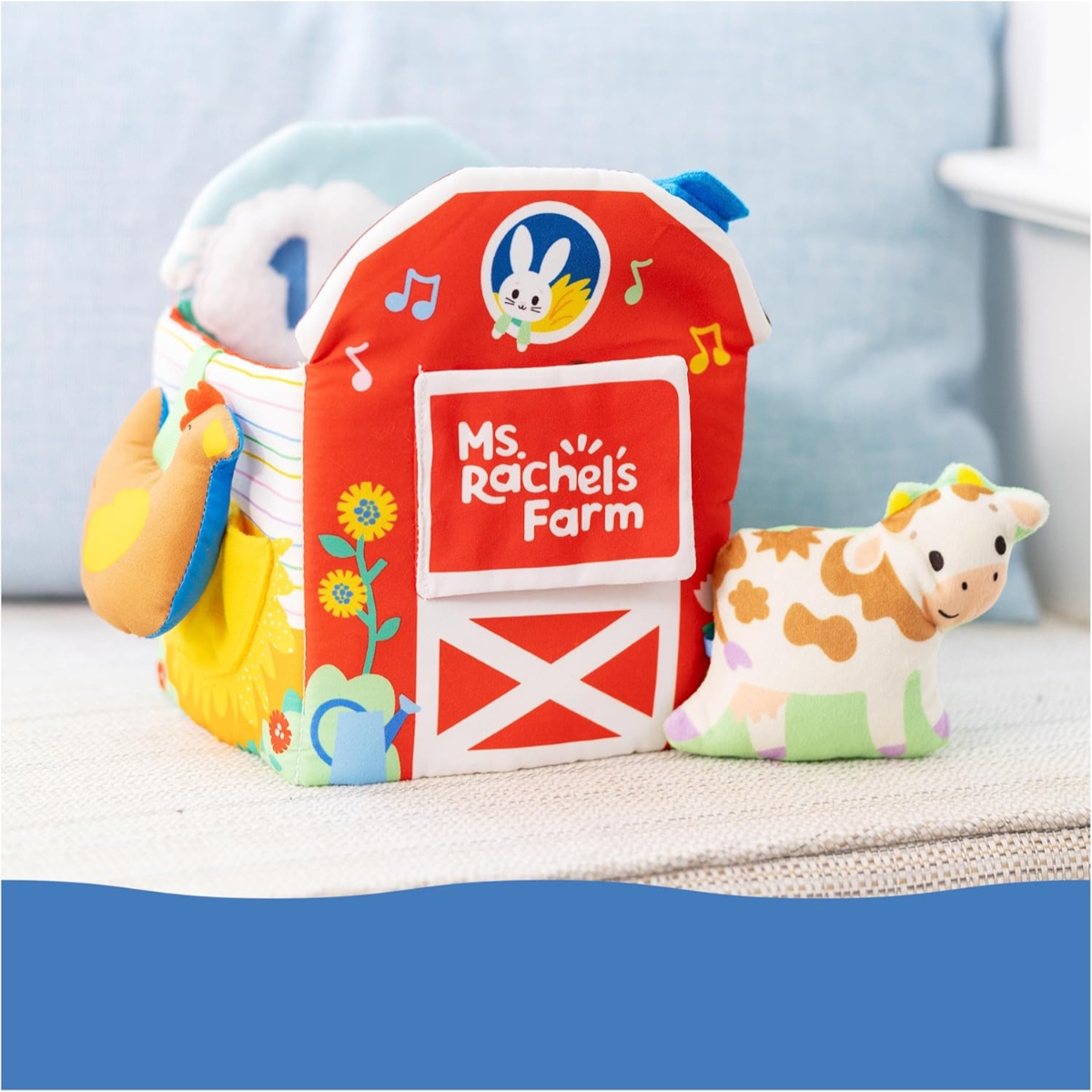 مس ريتشل أوفيشيال كتاب قماشي التعلم الحسي للمزرعة للأطفال الصغار 0-2 سنوات