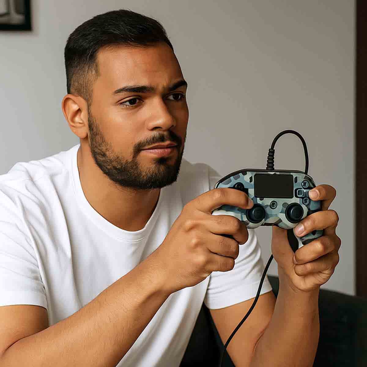 ناكون وحدة تحكم ألعاب سلكية مدمجة رمادي مموه بلايستيشن 4