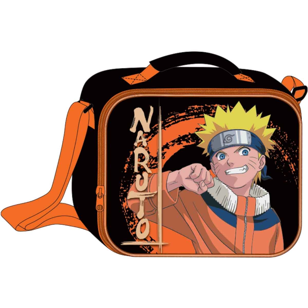 ناروتو مجموعة حقيبة ترولي 5 في 1 مقاس 14 انش مع صندوق غداء وزجاجة ومقلمة وحقيبة غداء
