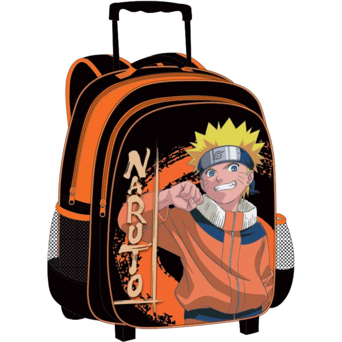 ناروتو مجموعة حقيبة ترولي 5 في 1 مقاس 14 انش مع صندوق غداء وزجاجة ومقلمة وحقيبة غداء