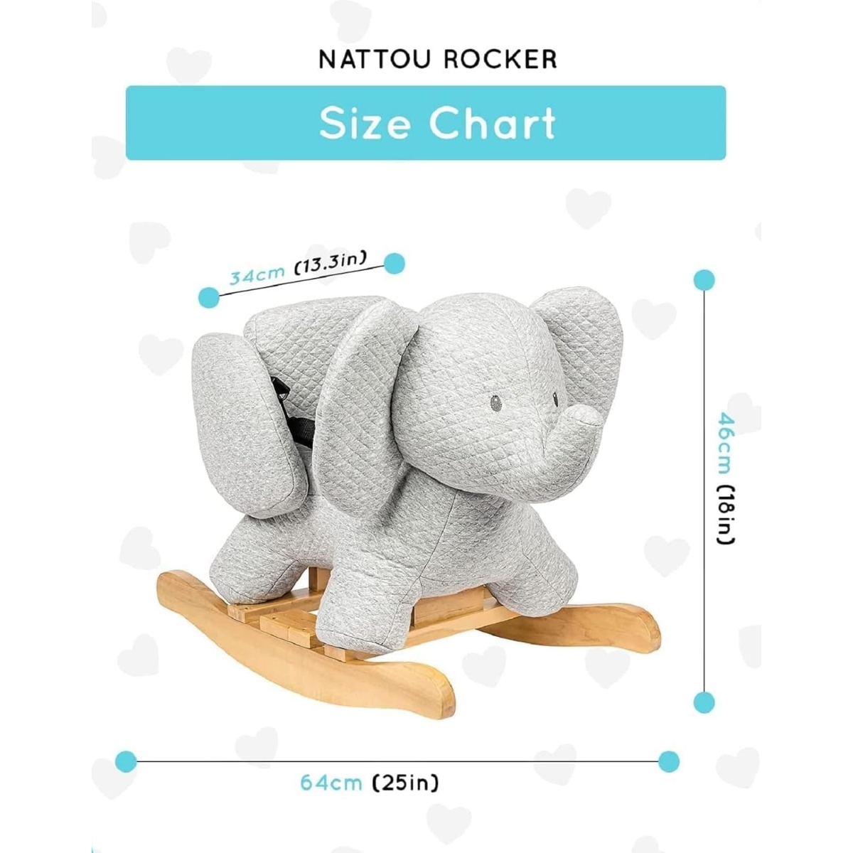 ناتو تمبو لعبة الفيل الهزاز للأطفال الصغار، من عمر 0 إلى 2 سنة