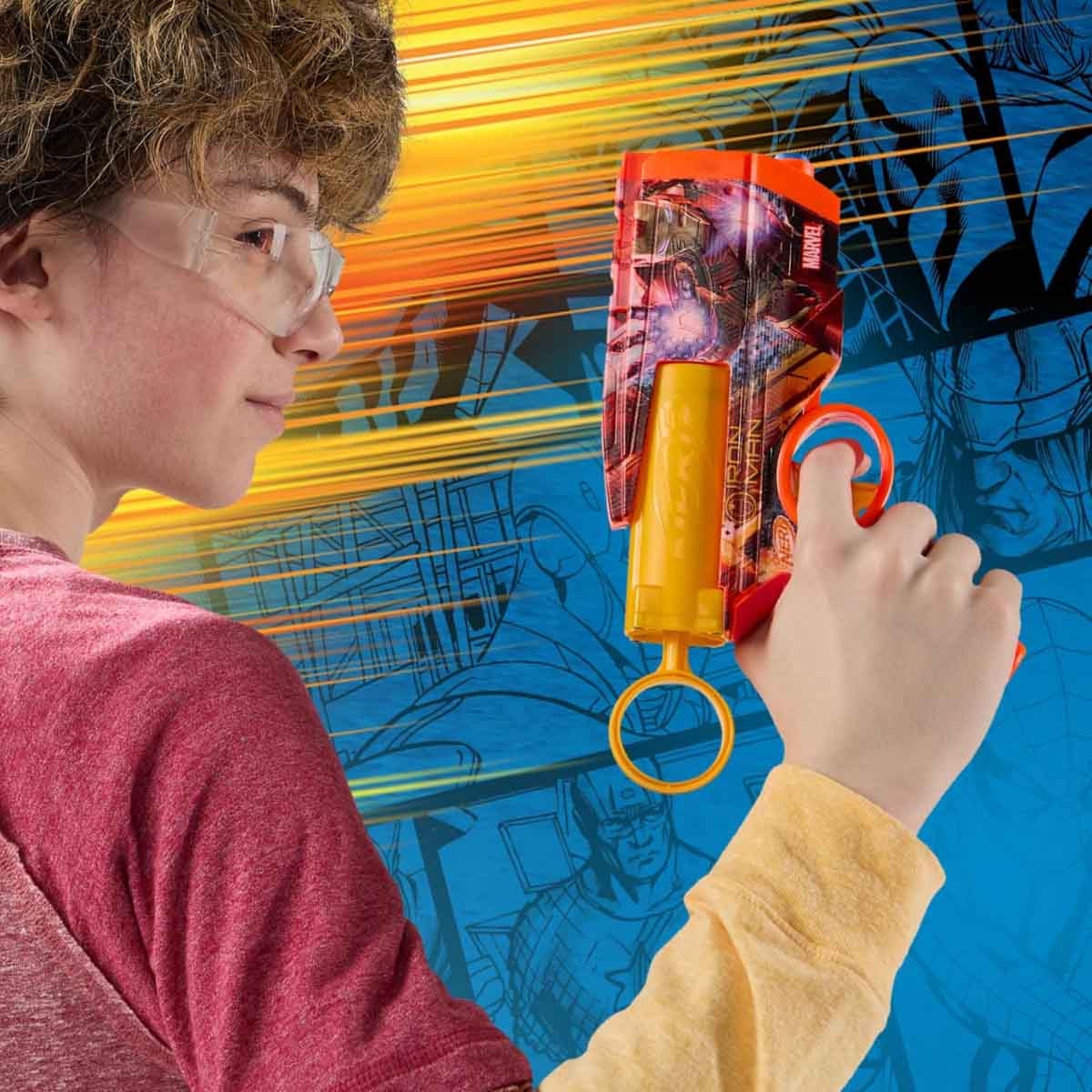 نرف مارفل ايرون مان قاذف دارت، للجنسين، 8-10 سنوات