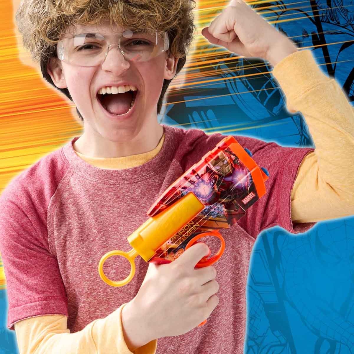 نرف مارفل ايرون مان قاذف دارت، للجنسين، 8-10 سنوات