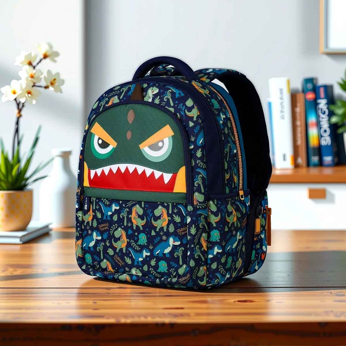 نوهو مجموعة حقيبة مدرسية 16 إنش بتصميم ديناصور مع حقيبة يد