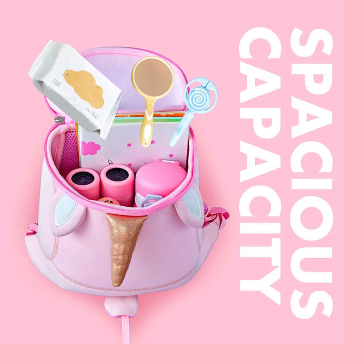 نوهو حقيبة ثلاثية الأبعاد ما قبل المدرسة يونيكورن كبيرة باللون الوردي للجنسين 3-4 سنوات