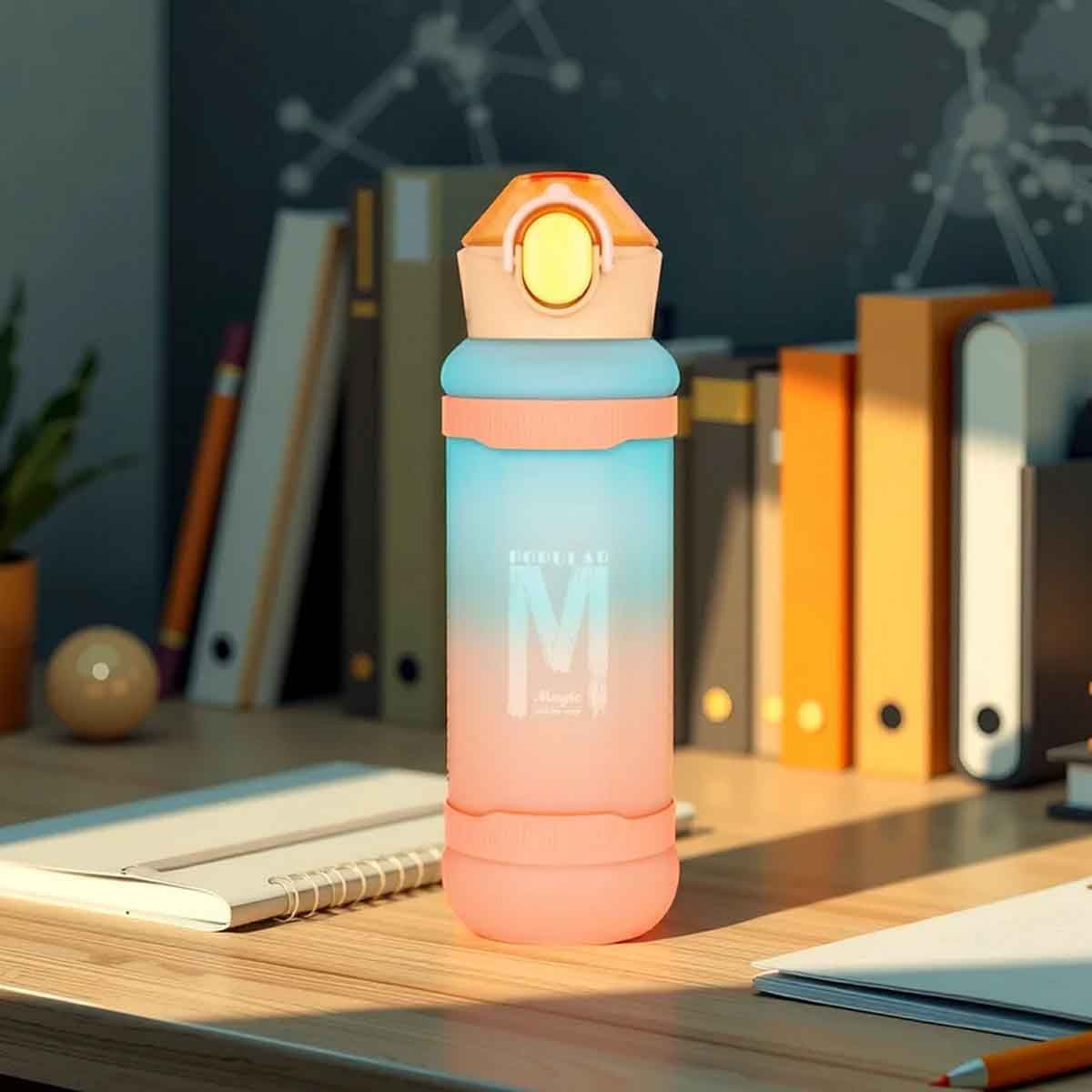 نوفا كيدز زجاجة ماء 1 لتر برتقالي مع شفاط للجنسين، 3-4 سنوات