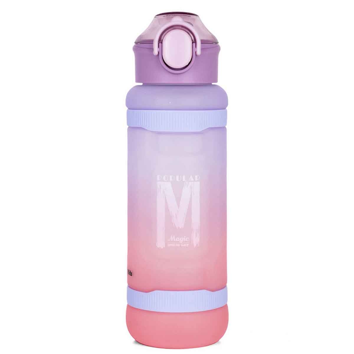 نوفا كيدز زجاجة ماء 1 لتر بنفسجي مع شفاط للجنسين، 3-4 سنوات