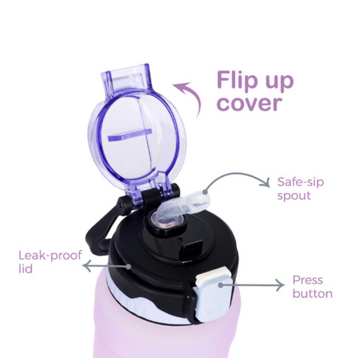 زجاجة مياه نوفا للأطفال سعة 550 مل باللون البنفسجي مع ماصة