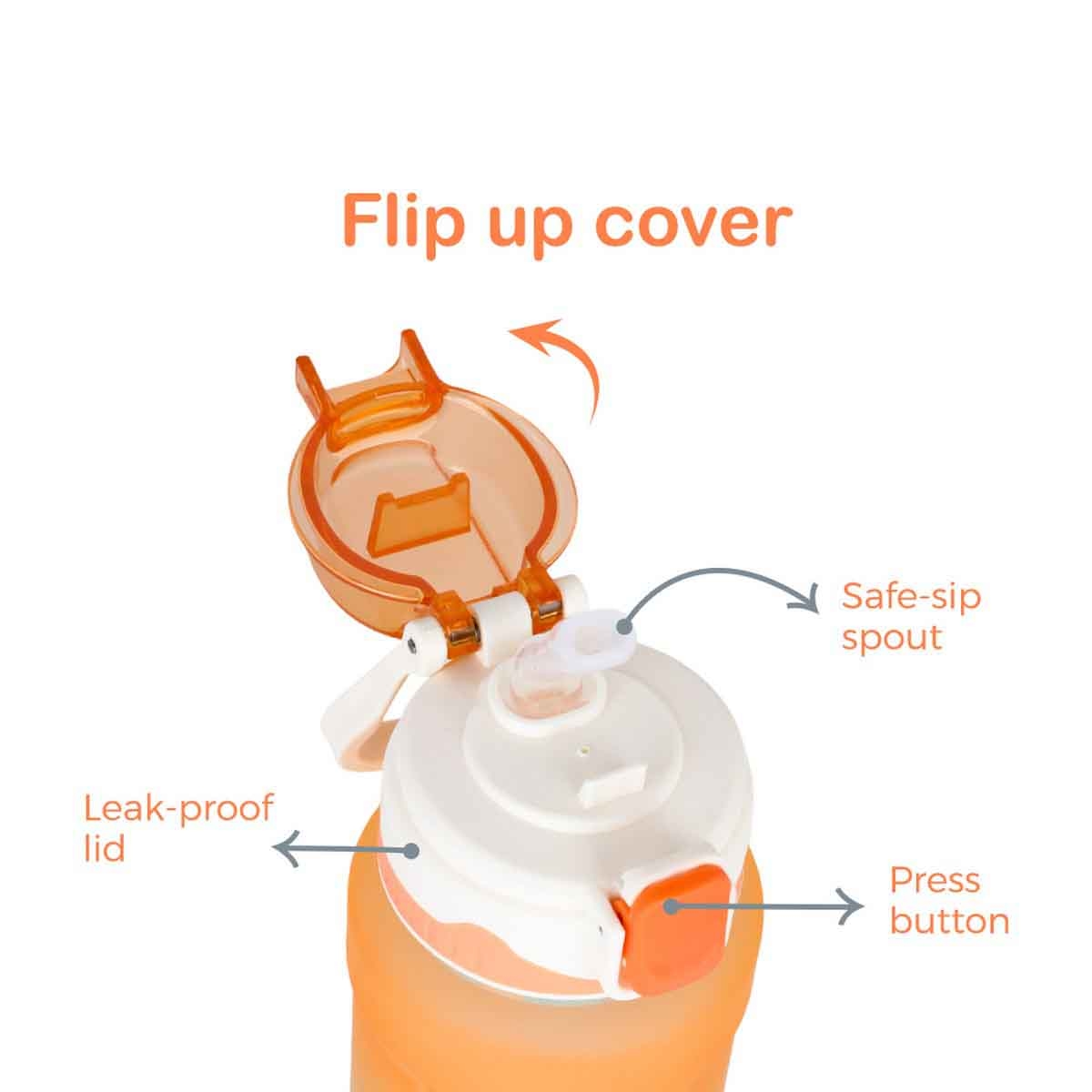 نوفا كيدز زجاجة ماء 550 مل بنفسجي مع شفاط للجنسين، 3-4 سنوات