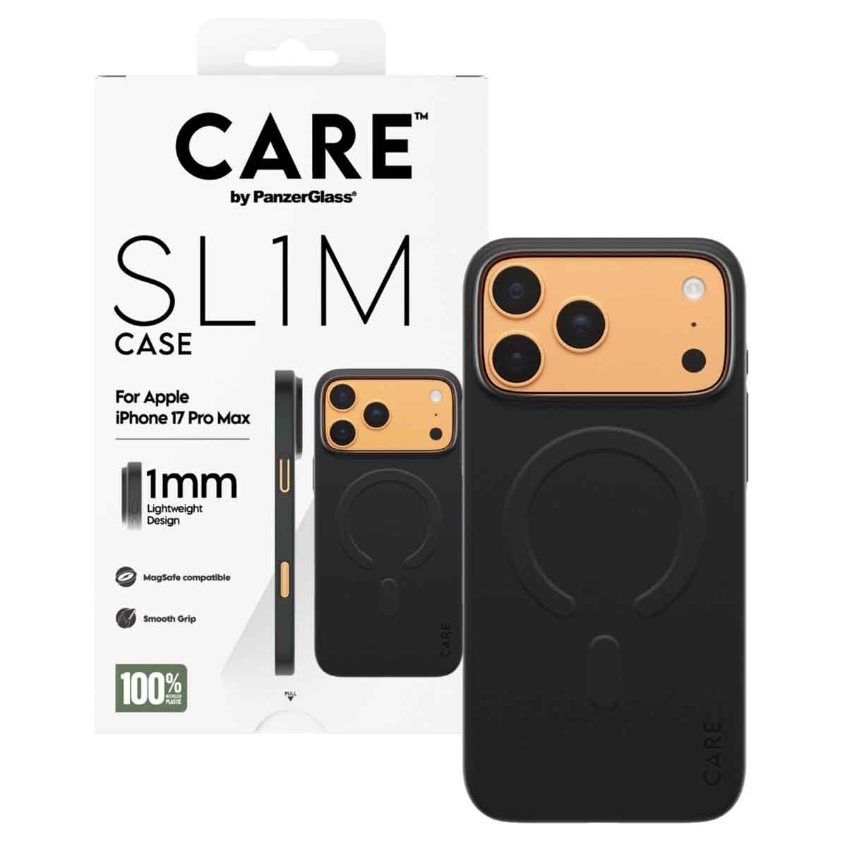 بانزر جلاس كير حافظة سليم اسود لجوال ايفون 17 برو ماكس