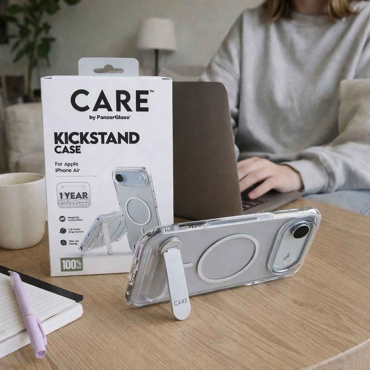 بانزر جلاس كير حافظة مع مسند لجوال ايفون 17 اير