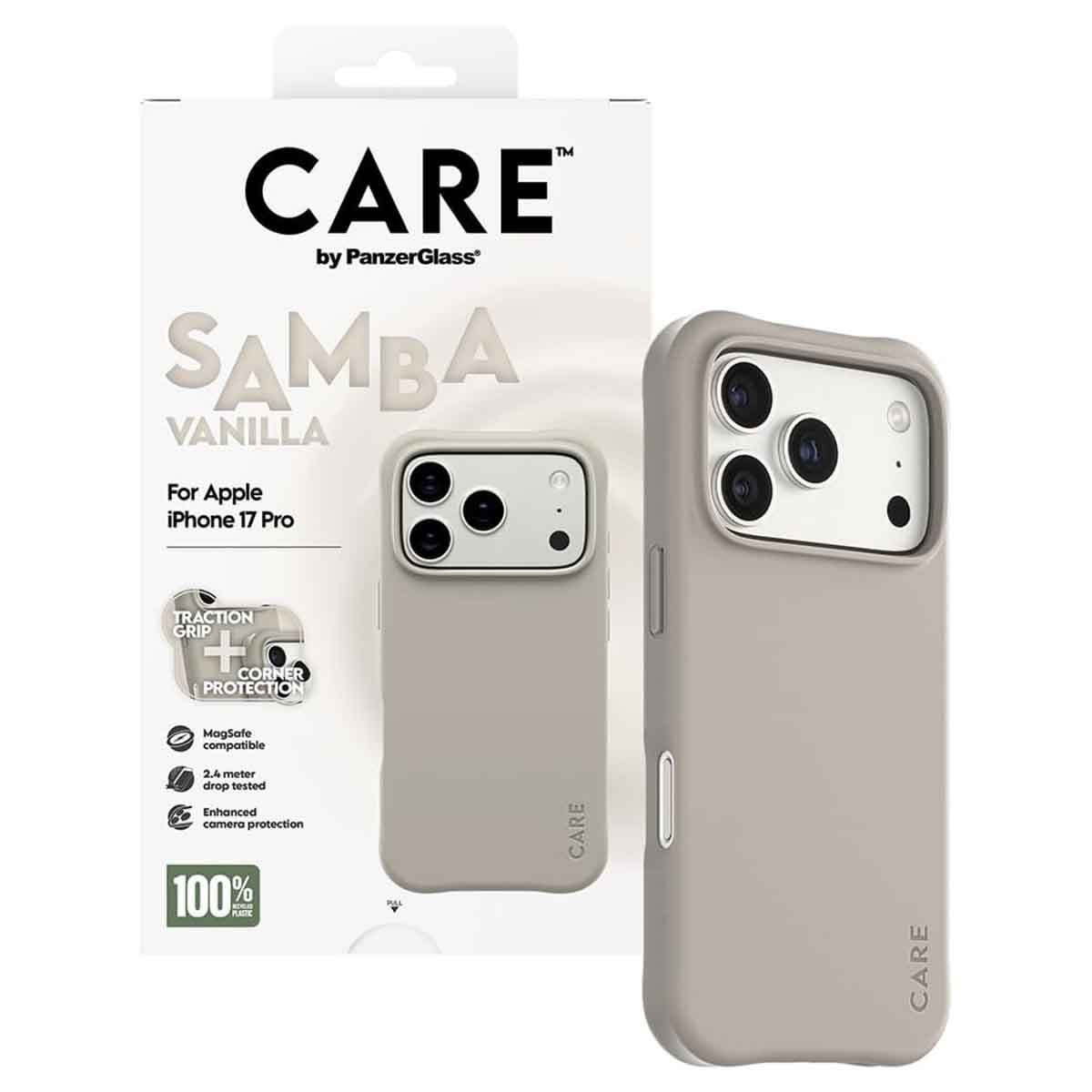 بانزر جلاس كير حافظة فانيلا سامبا لجوال ايفون 17 برو