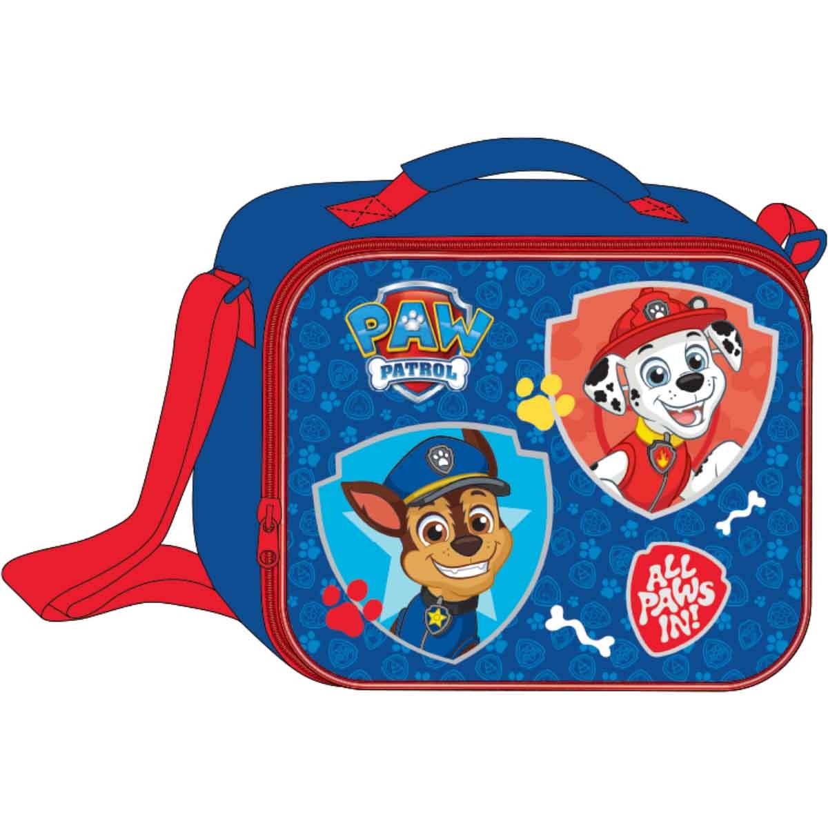 باو باترول مجموعة حقيبة ترولي 5 في 1 مقاس 16 انش مع صندوق غداء وزجاجة ومقلمة وحقيبة غداء